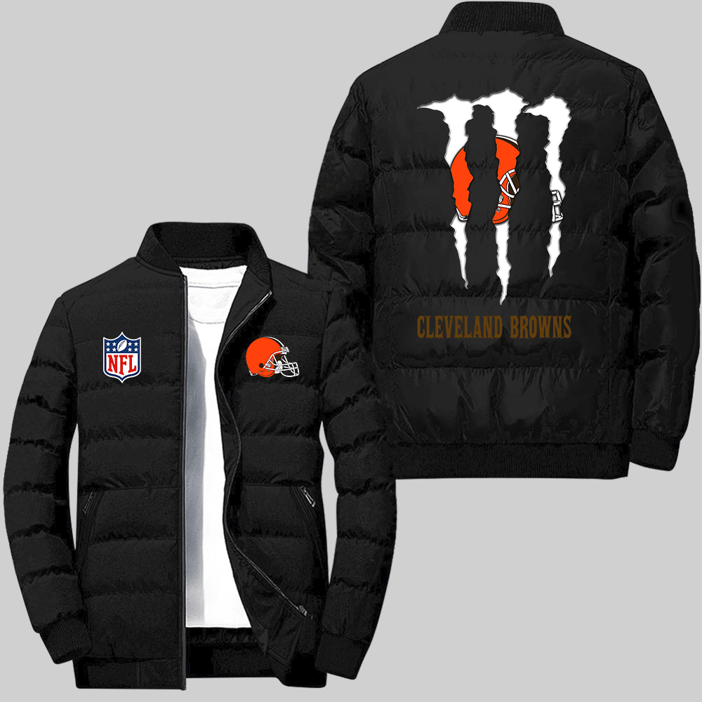 Cleveland Browns NFL Team Logo Black Collar Down Jacket