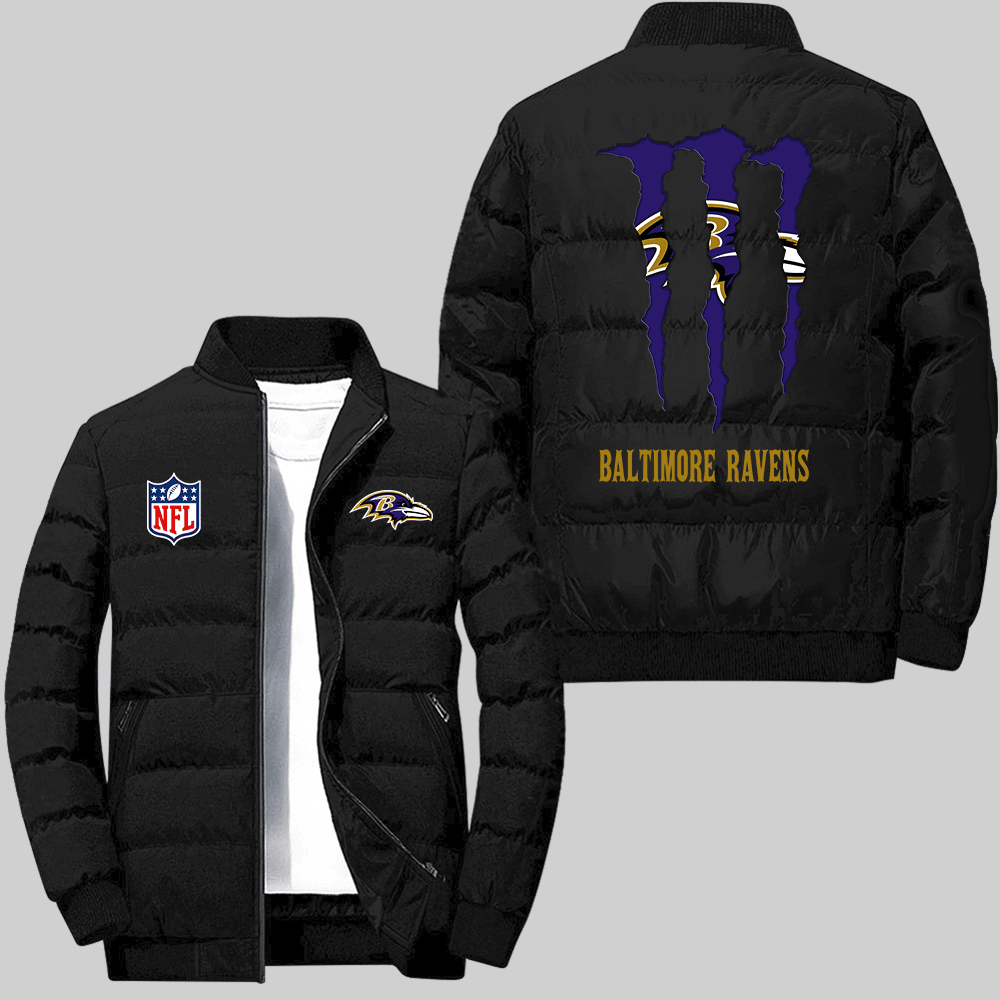 Baltimore Ravens NFL Team Logo Black Collar Down Jacket