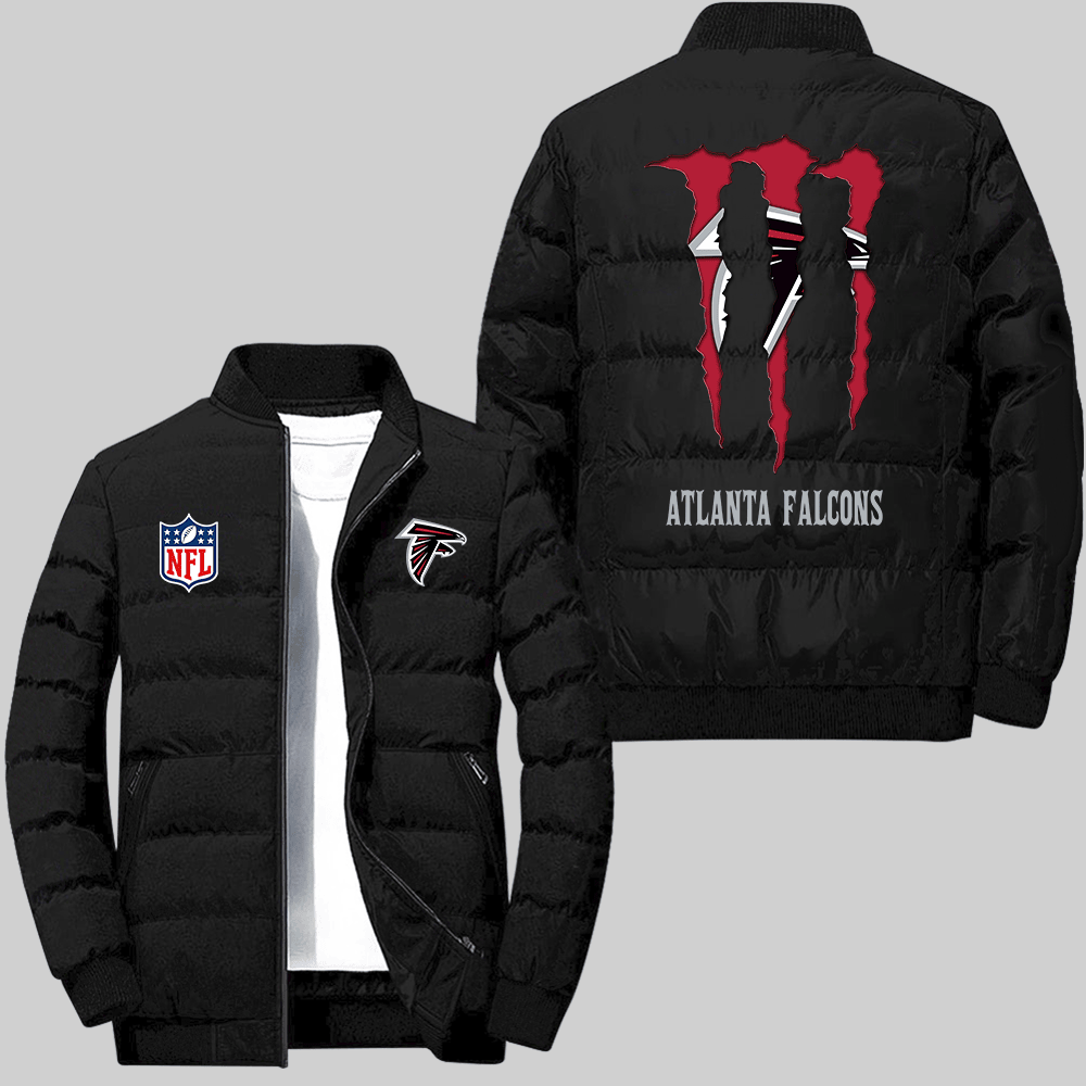 Atlanta Falcons NFL Team Logo Black Collar Down Jacket