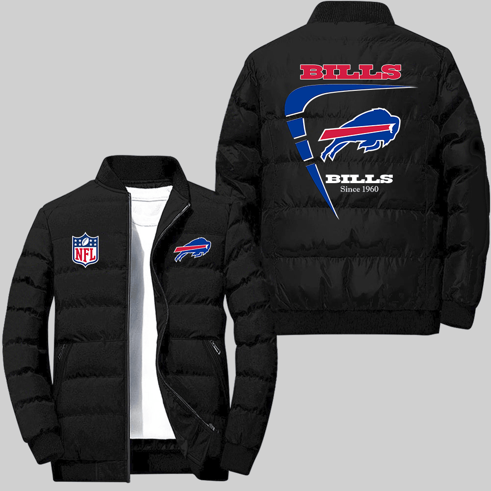 Buffalo Bills NFL Amazing Year Boomerang Lining Pattern Black 2D Collar Down Jacket