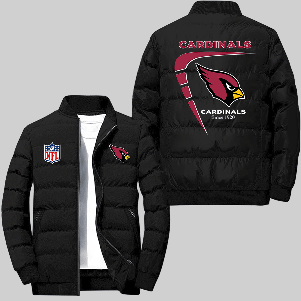 Arizona Cardinals NFL Amazing Year Boomerang Lining Pattern Black 2D Collar Down Jacket