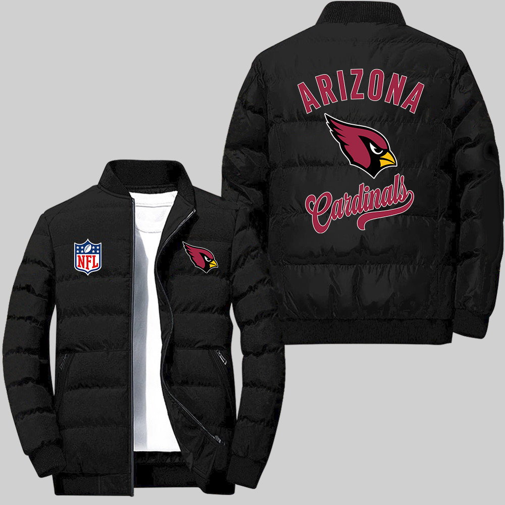 Arizona Cardinals NFL Team Logo Football Vintage Pattern Black 2D Collar Down Jacket