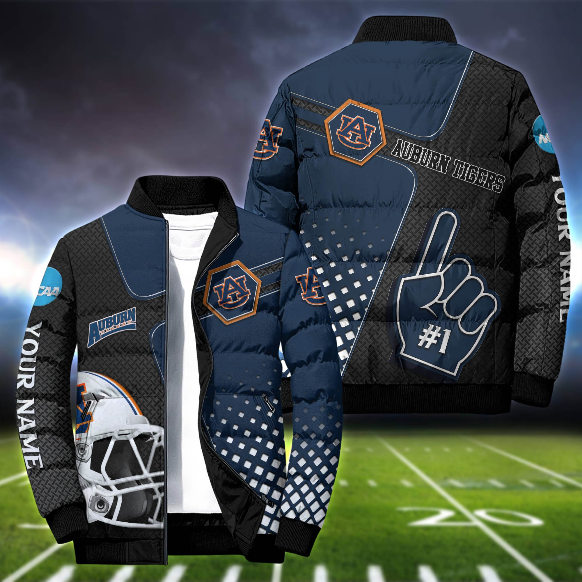 Auburn Tigers Personalized Outdoot Coat Collar Down Jacket