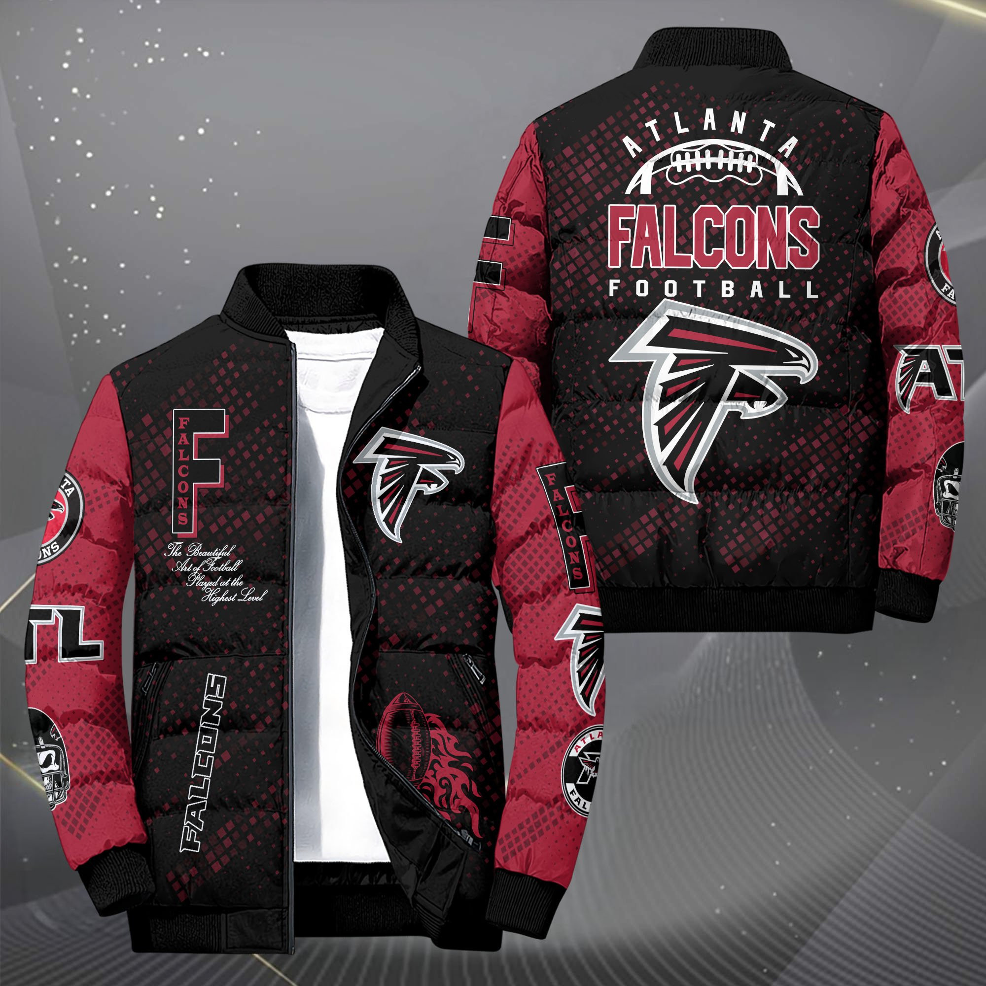 Atlanta Falcons Personalized Outdoor Coat Collar Down Jacket