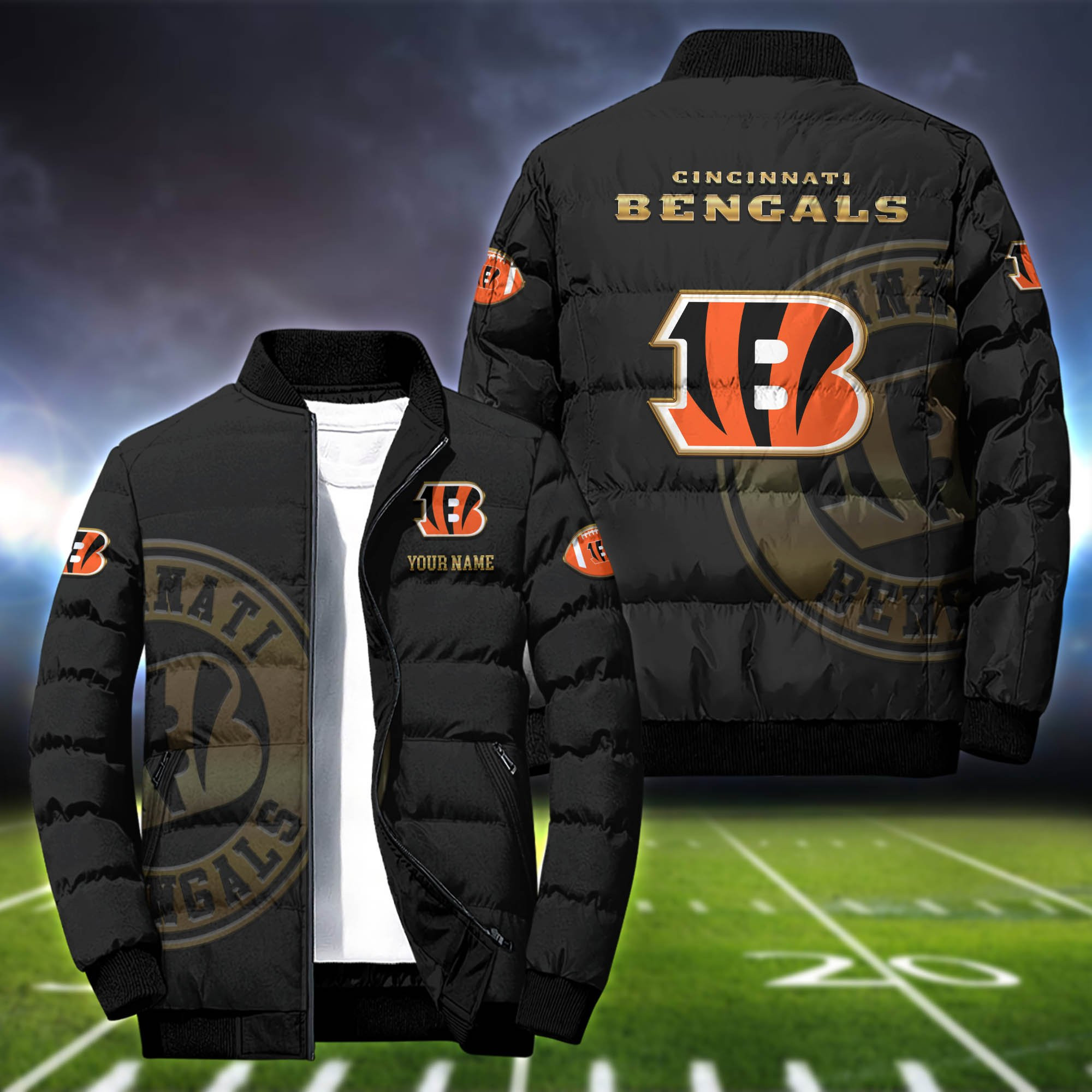 Cincinnati Bengals Sport Personalized Outdoor Coat Collar Down Jacket