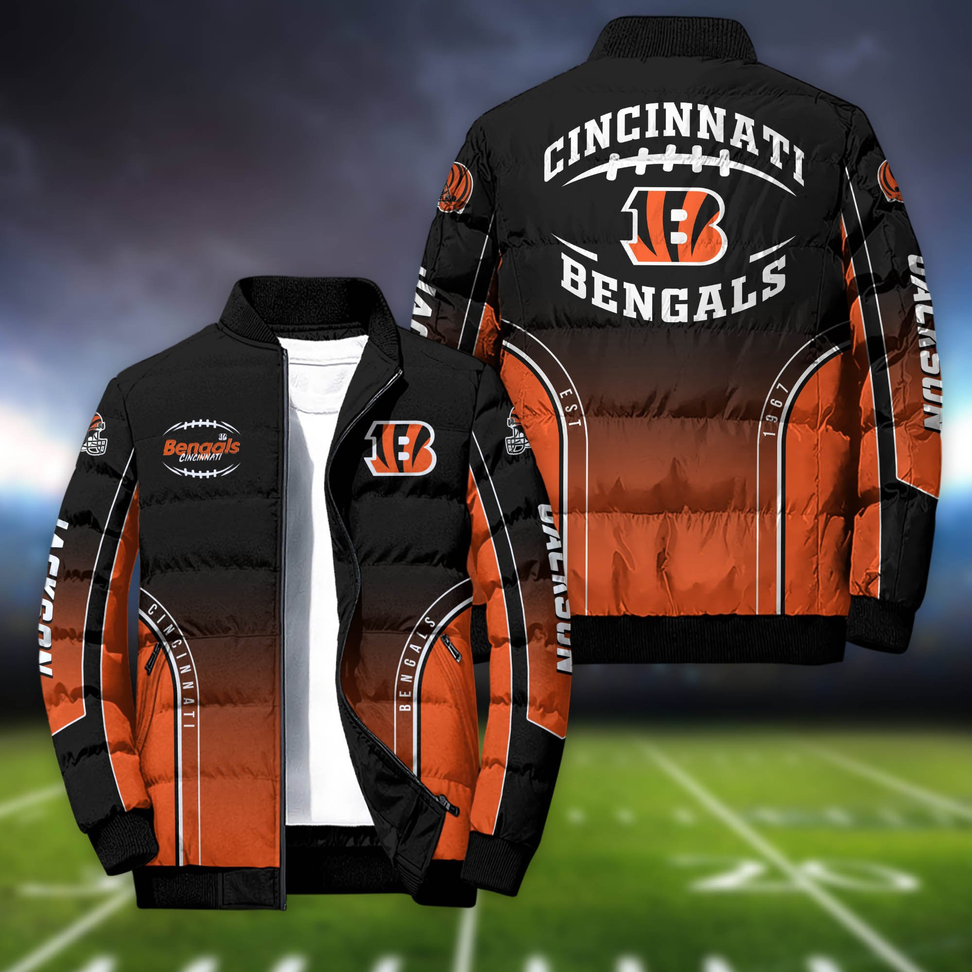 Cincinnati Bengals Personalized Outdoor Coat Collar Down Jacket