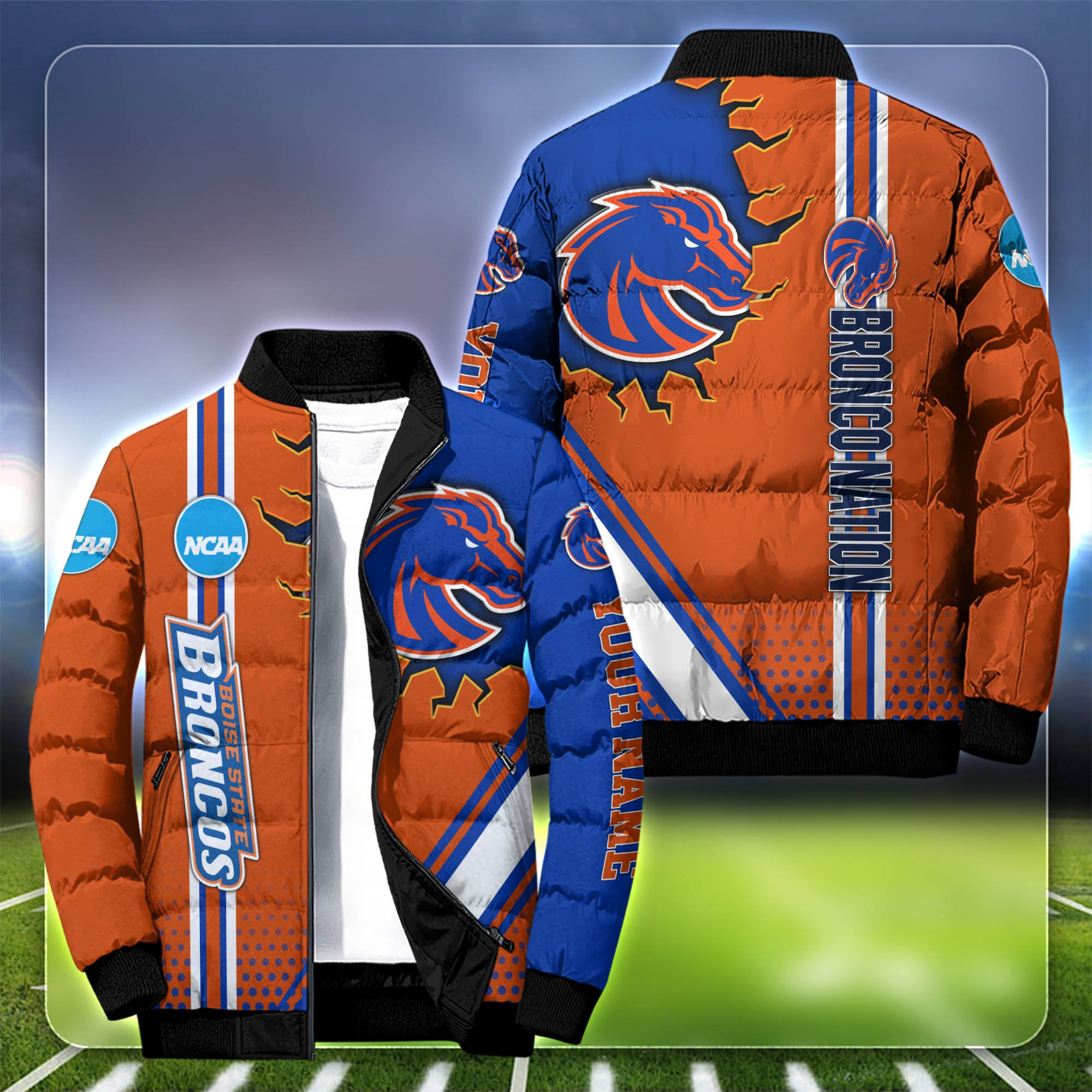 Boise State Broncos Personalized Outdoor Coat Collar Down Jacket
