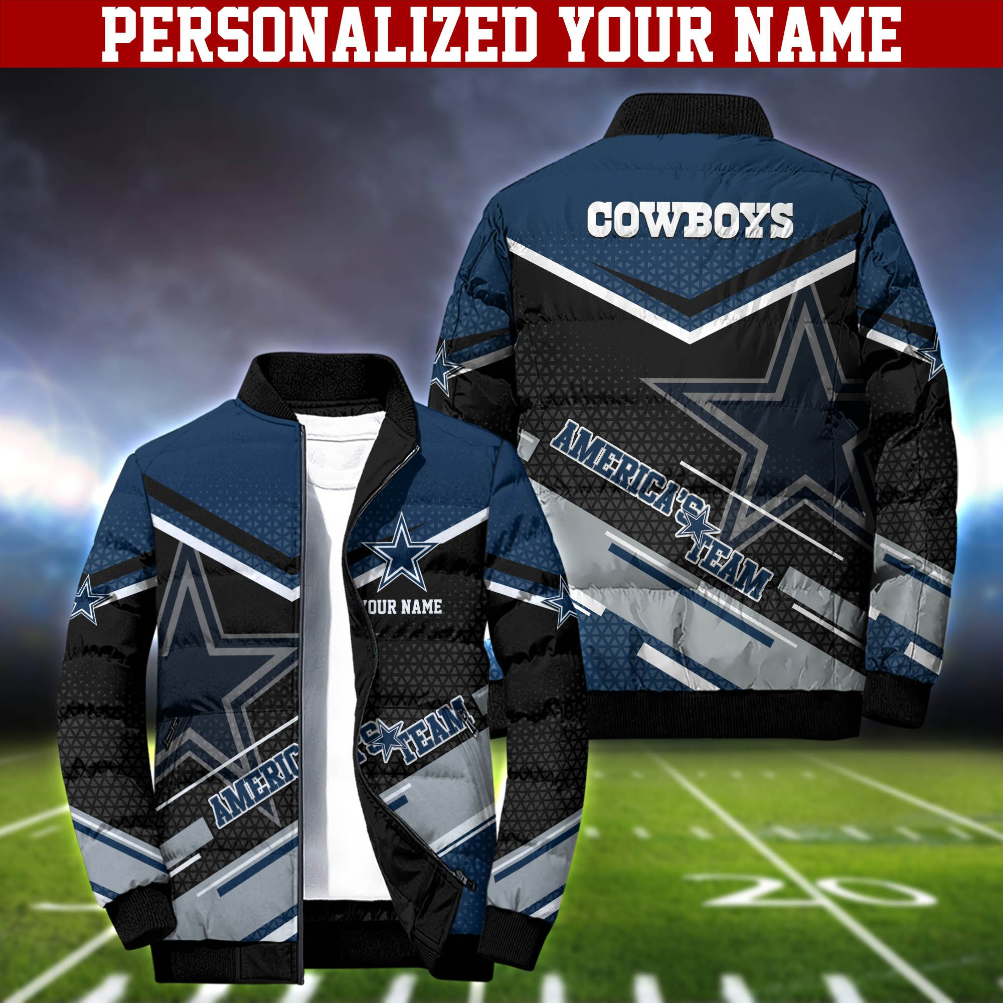 Dallas Cowboys Personalized Outdoor Coat Puffer Jacket