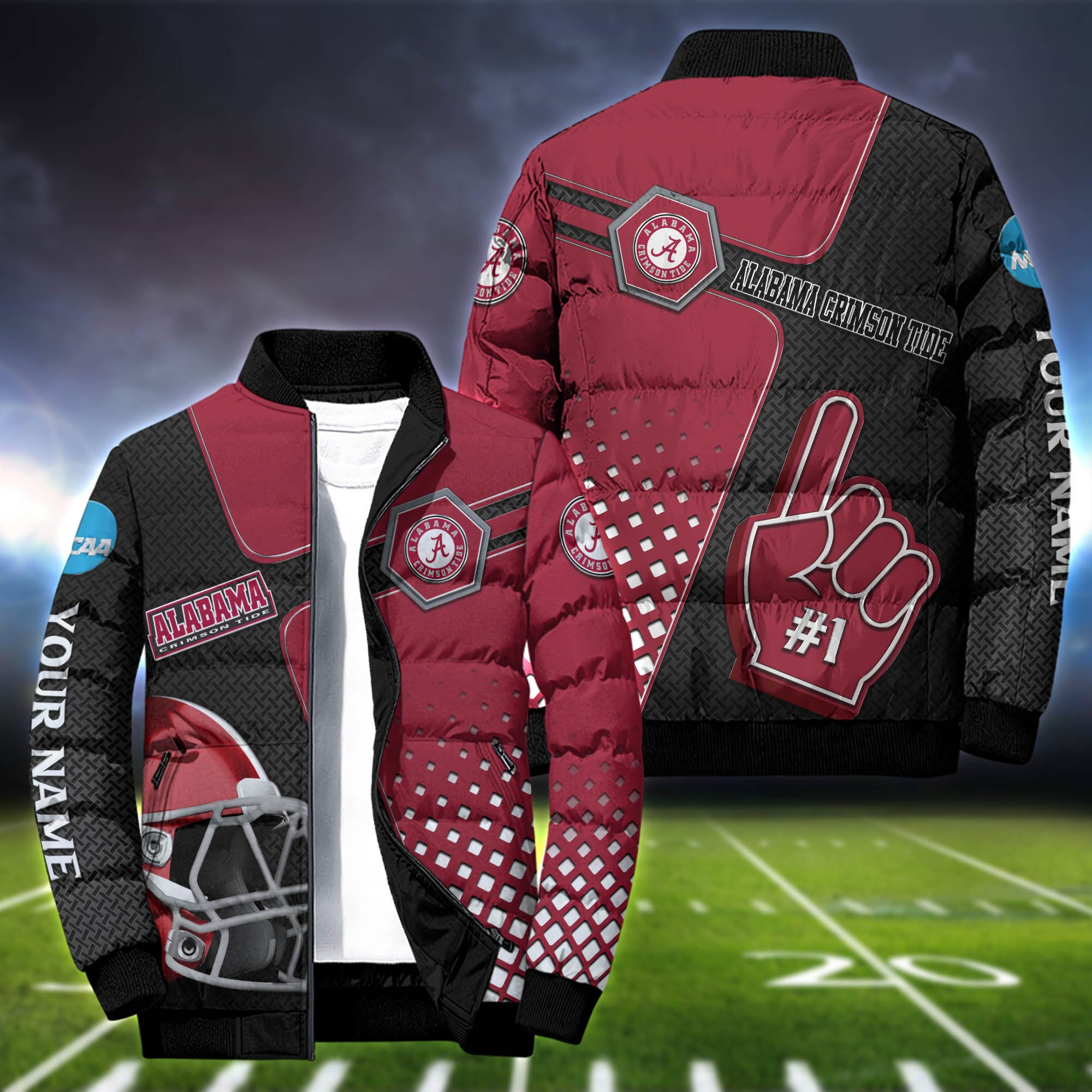 Alabama Crimson Tide Personalized Outdoot Coat Puffer Jacket