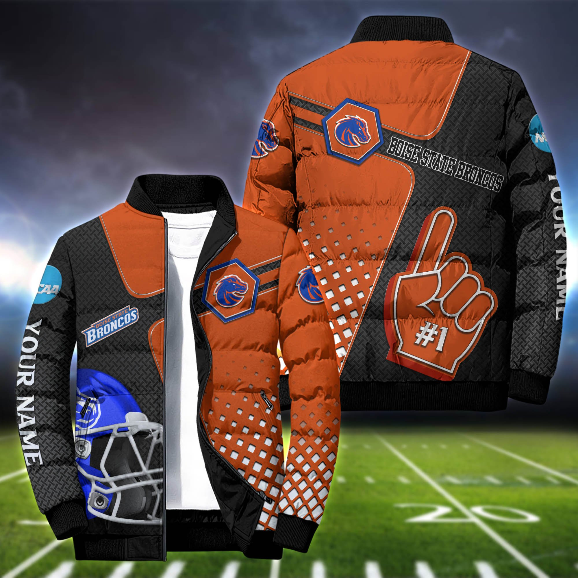 Boise State Broncos Personalized Outdoot Coat Puffer Jacket