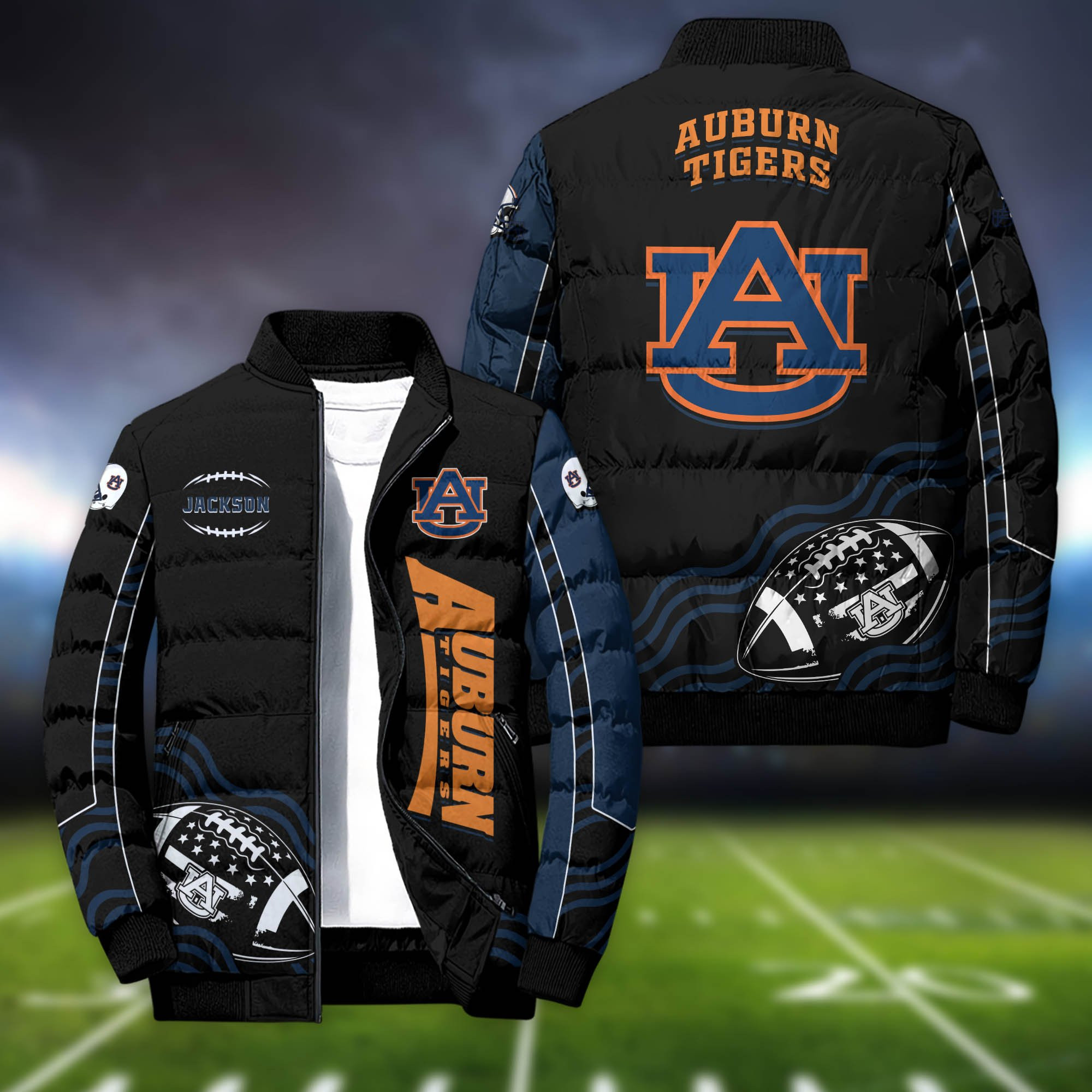 Auburn Tigers Personalized Outdoor Coat Puffer Jacket