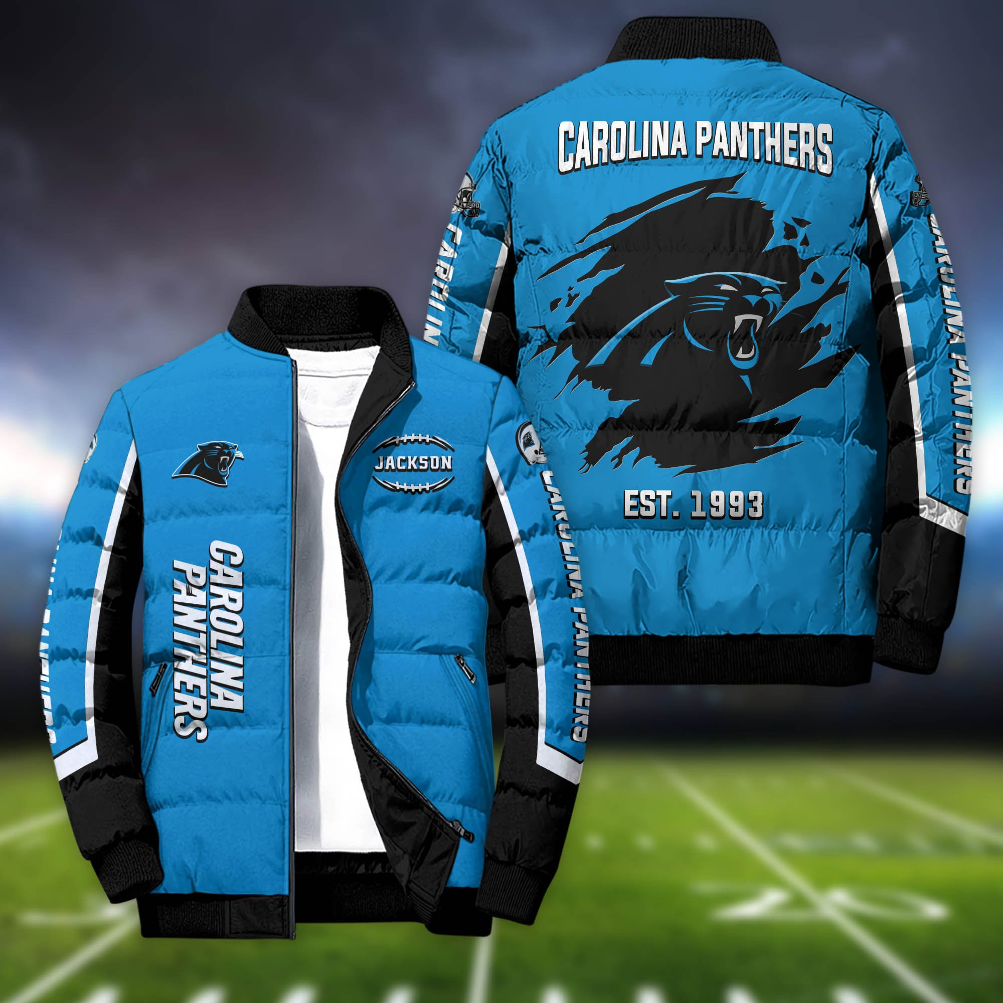 Carolina Panthers Personalized Outdoor Coat Puffer Jacket