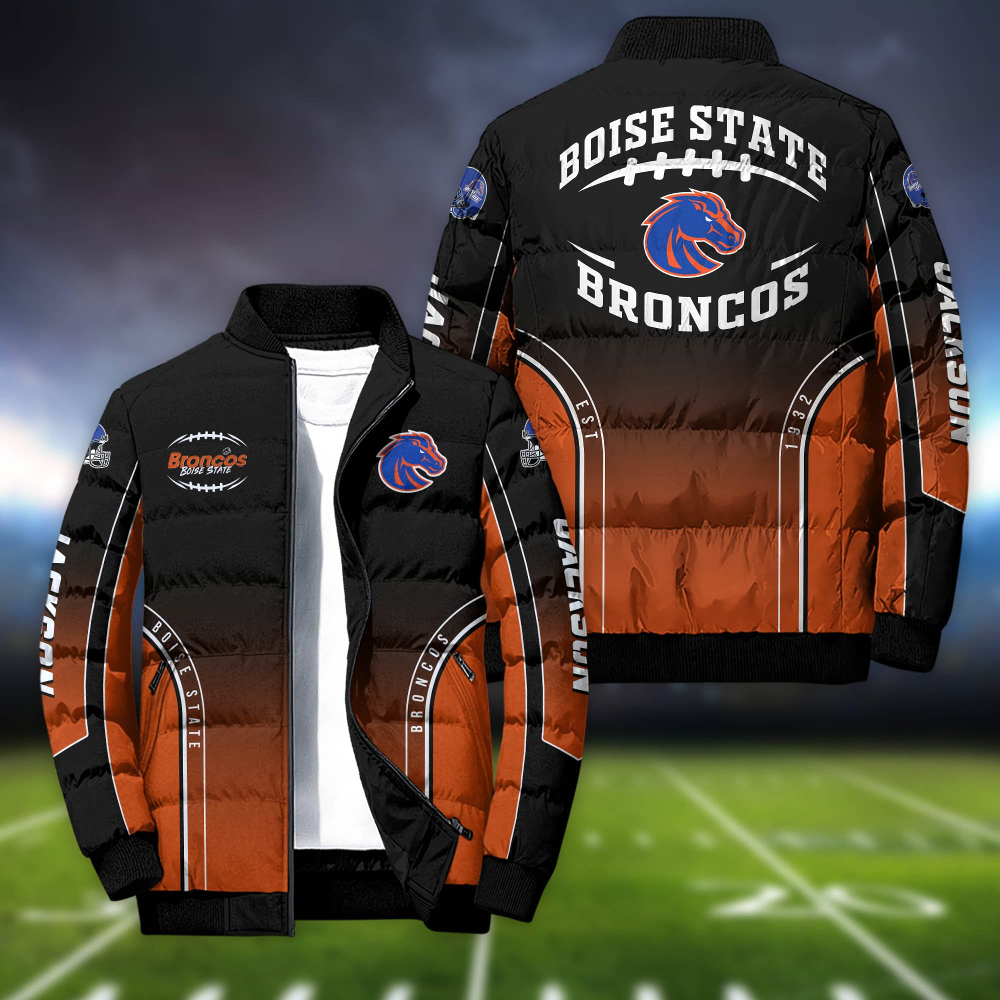 Boise State Broncos Personalized Outdoor Coat Puffer Jacket