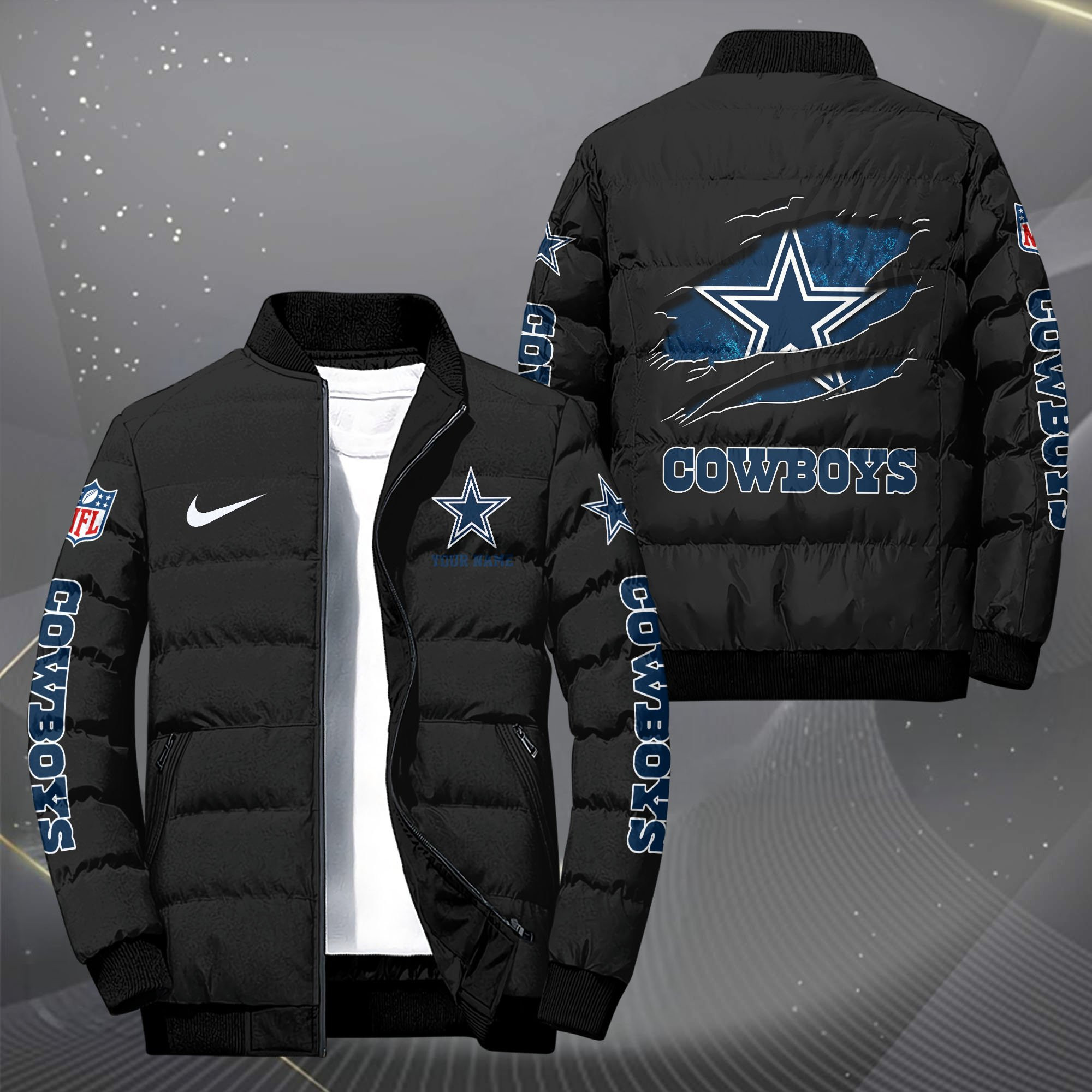 Dallas Cowboys Personalized Outdoor Coat Puffer Jacket