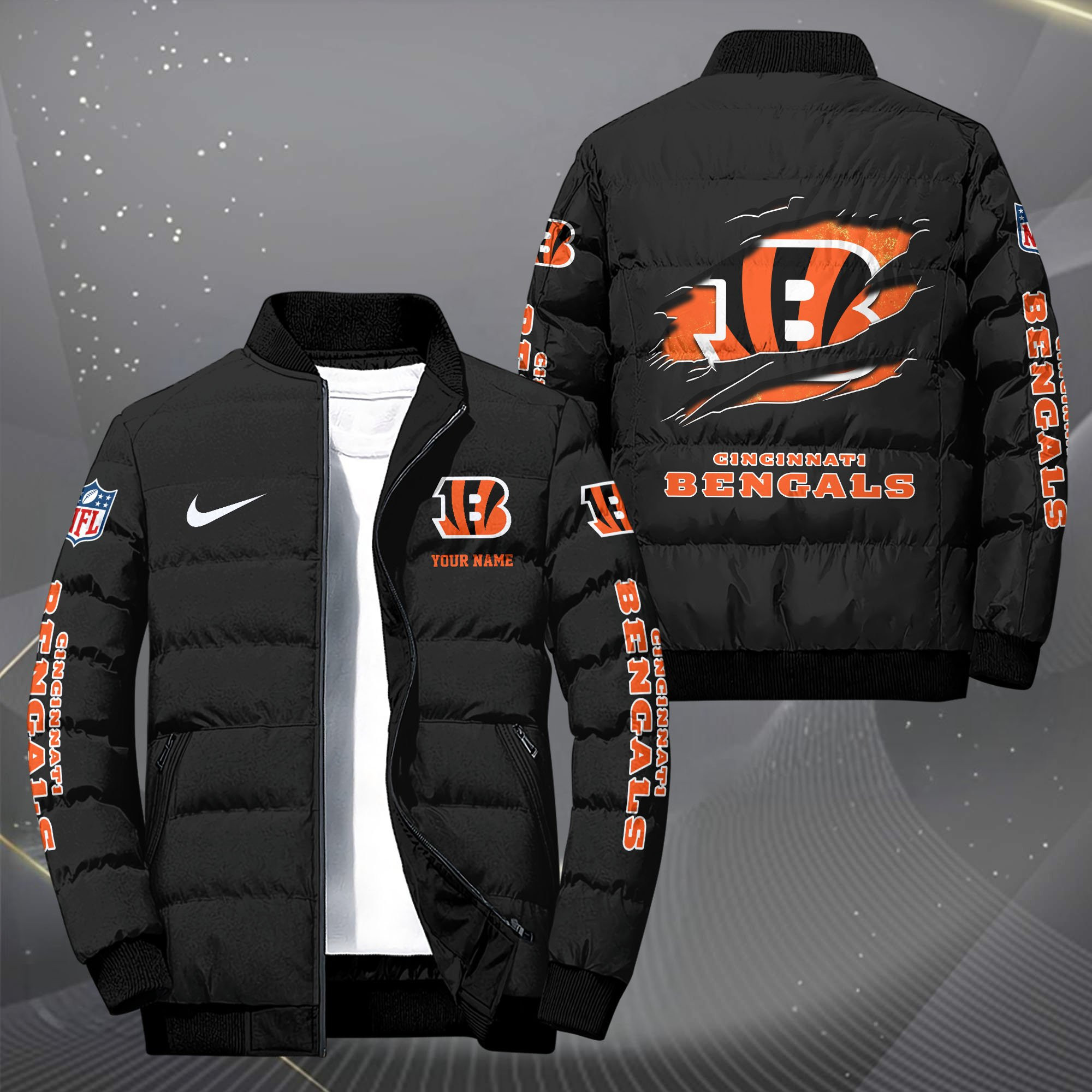 Cincinnati Bengals Personalized Outdoor Coat Puffer Jacket