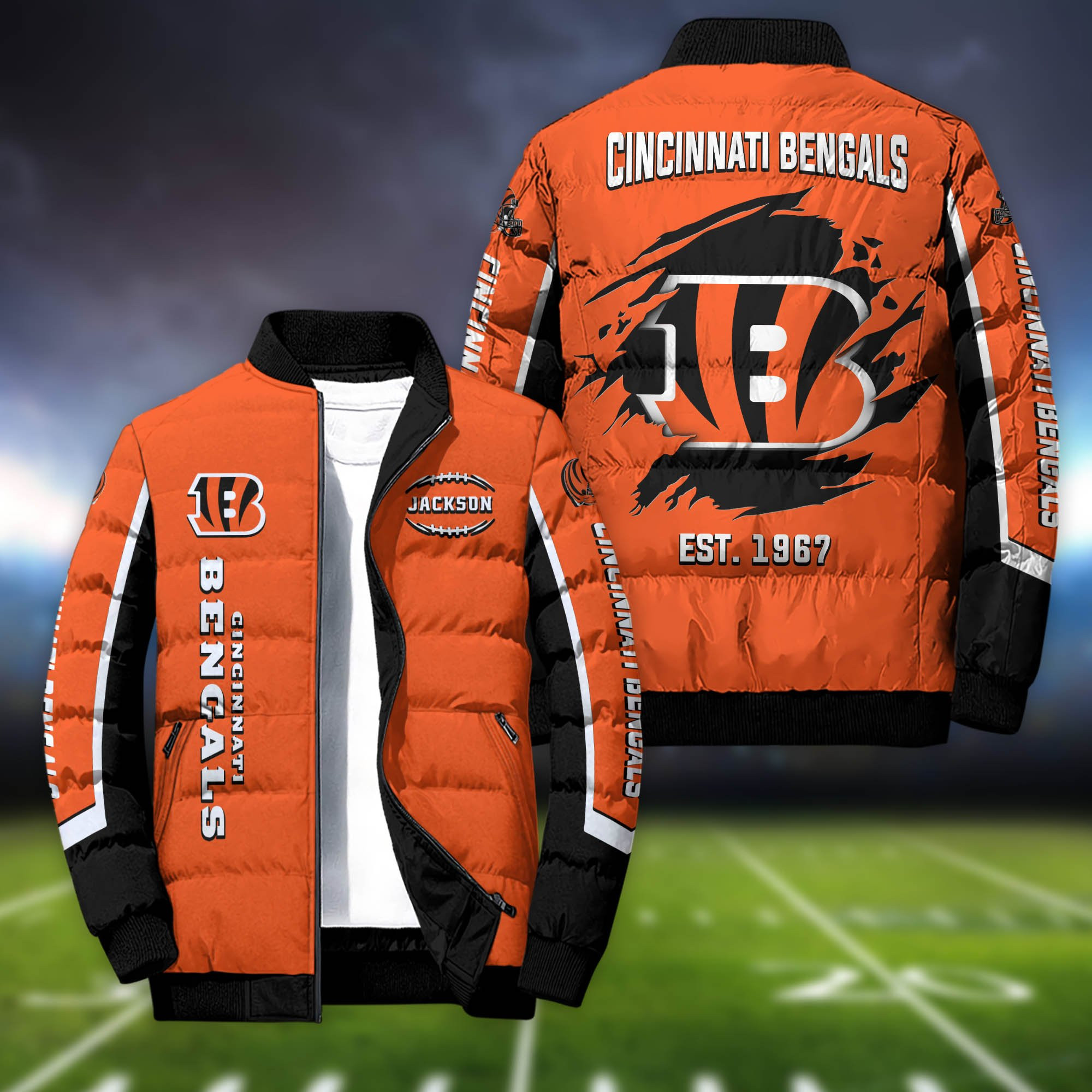 Cincinnati Bengals Personalized Outdoor Coat Puffer Jacket