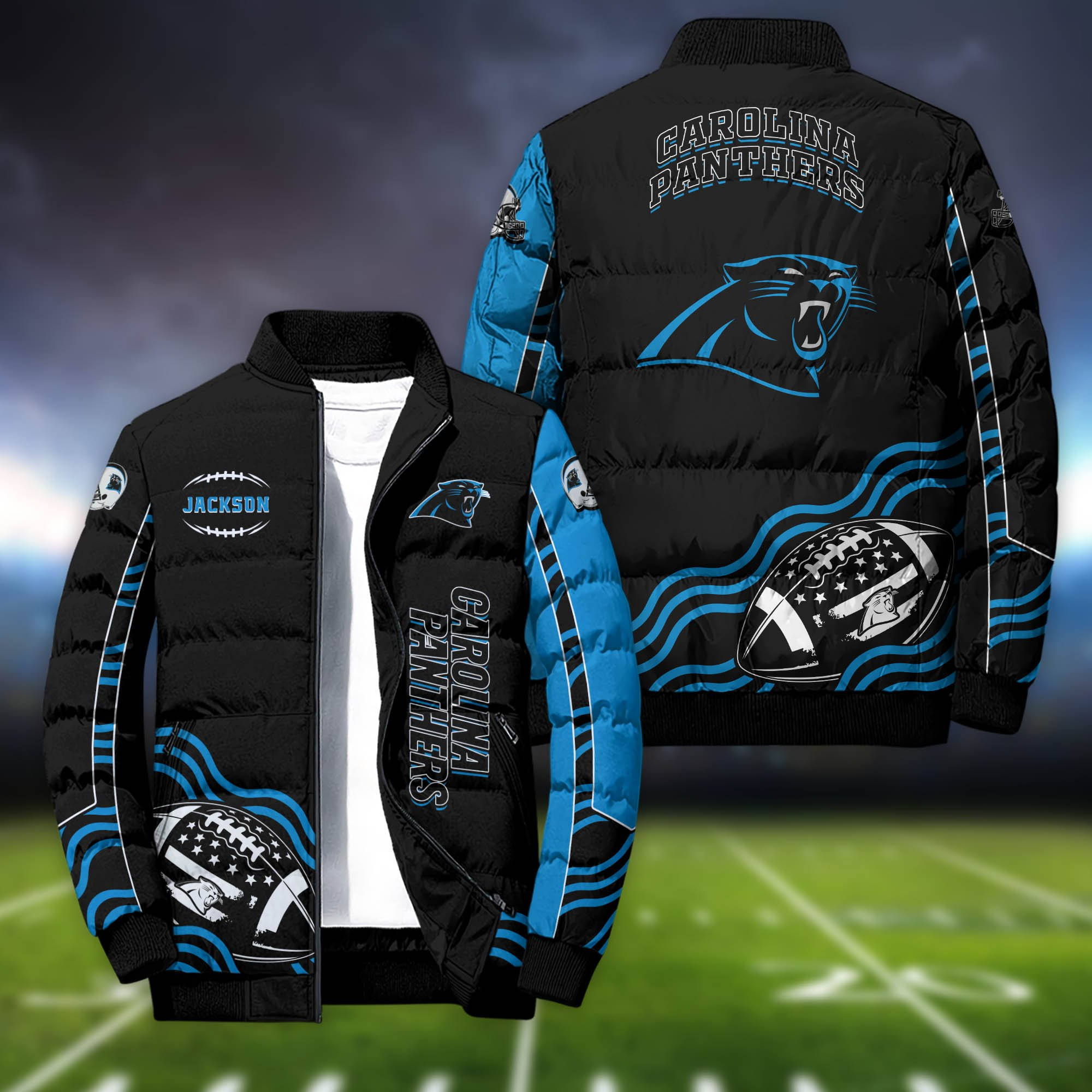 Carolina Panthers Personalized Outdoor Coat Puffer Jacket