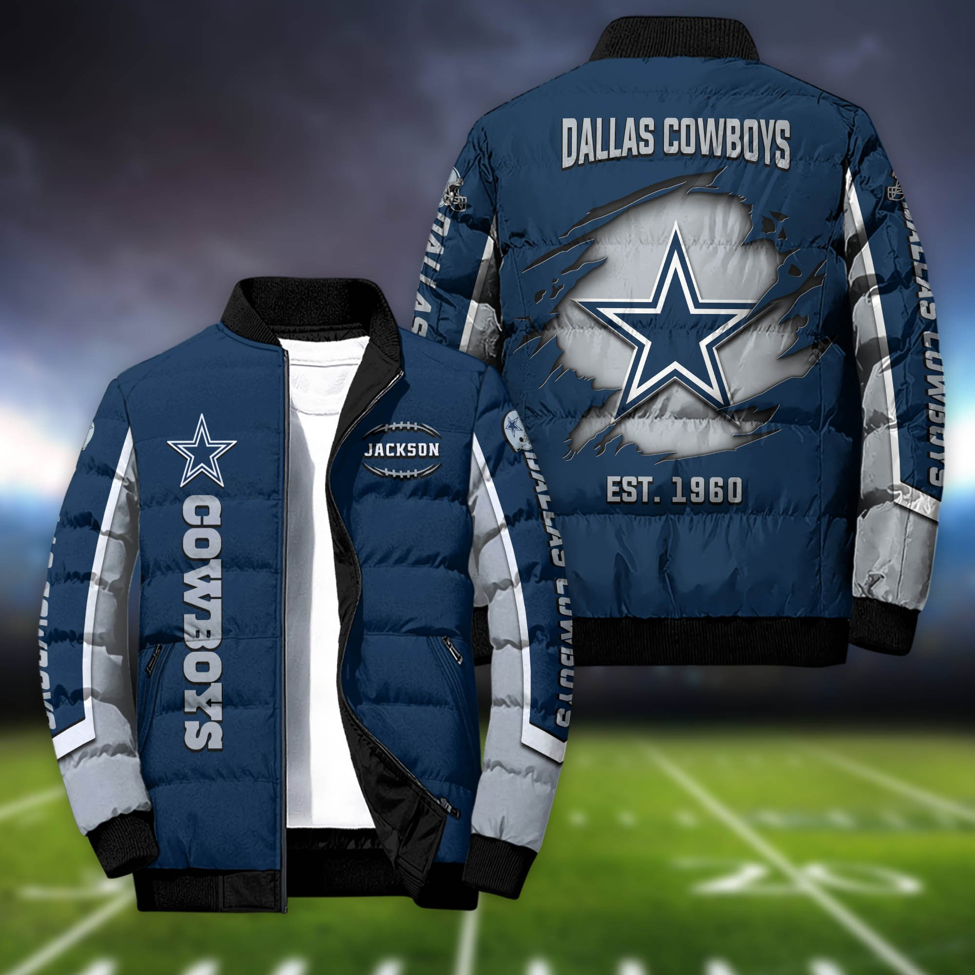 Dallas Cowboys Personalized Outdoor Coat Puffer Jacket
