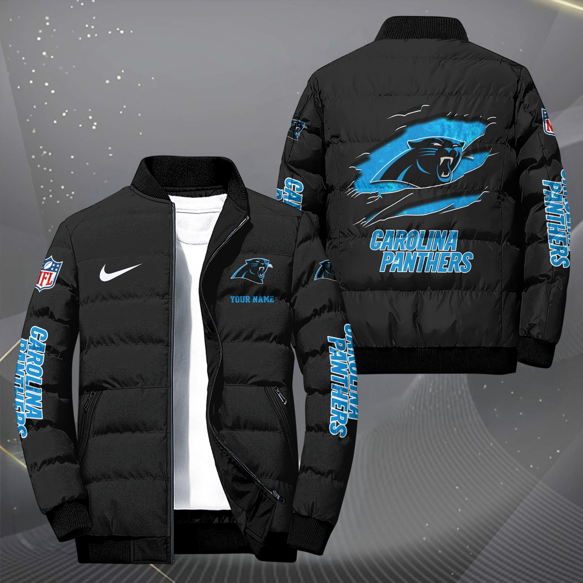 Carolina Panthers Personalized Outdoor Coat Puffer Jacket