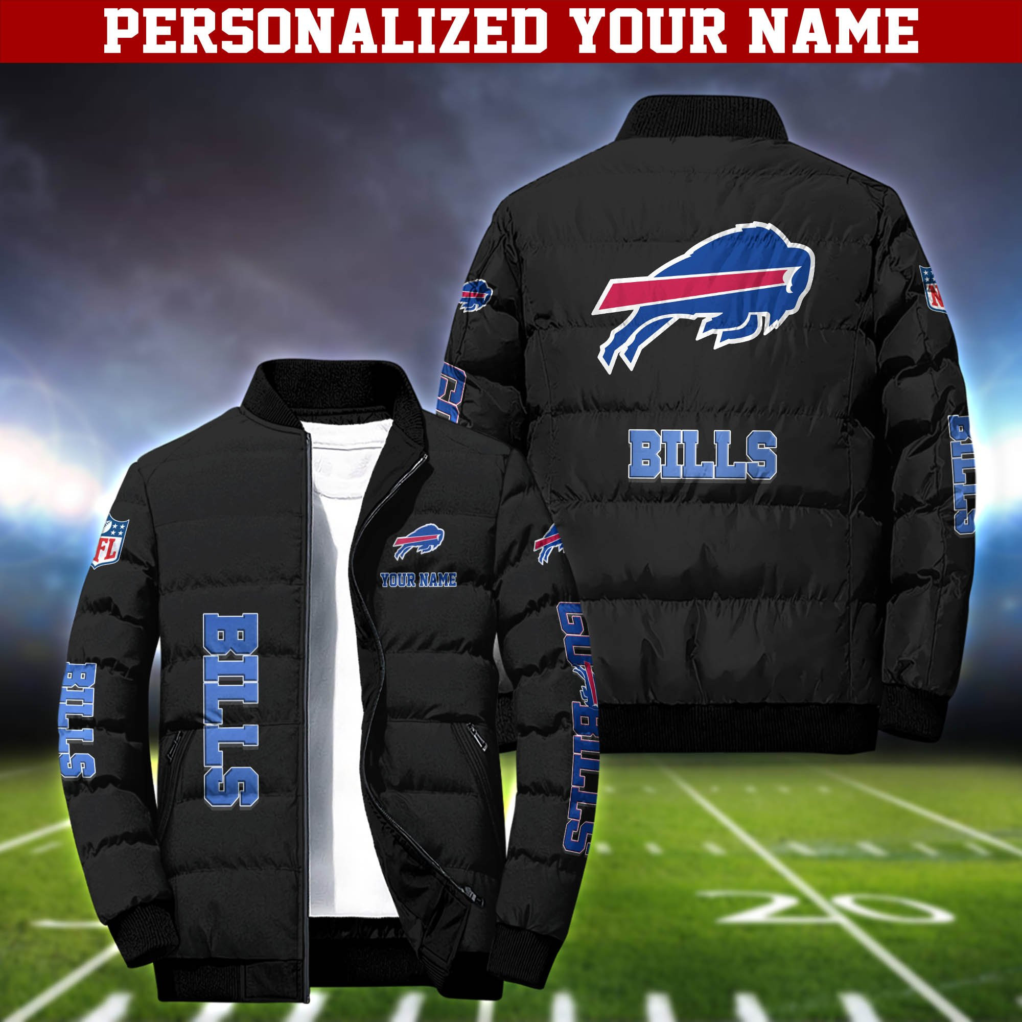 Buffalo Bills Personalized Outdoor Coat Puffer Jacket