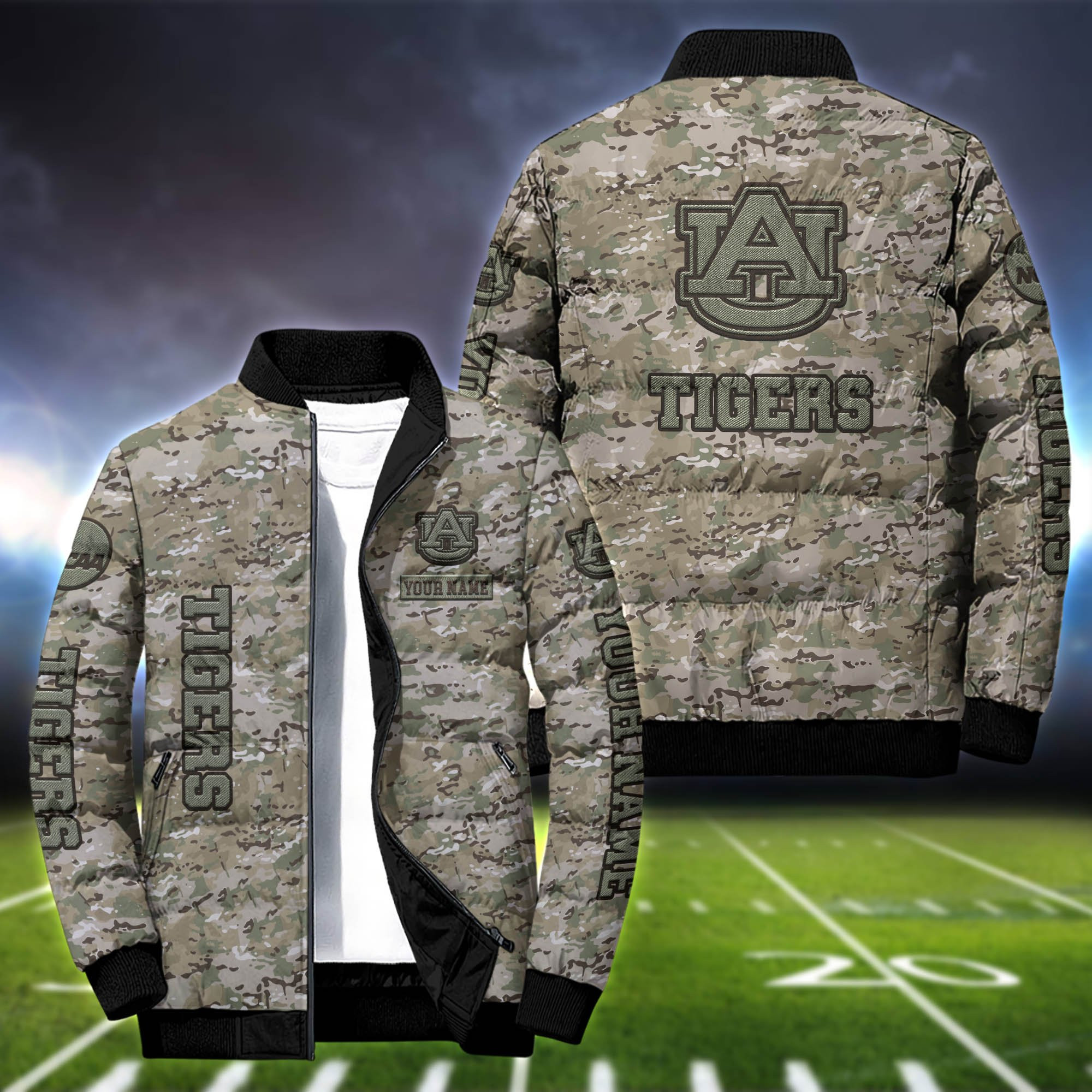 Auburn Tigers Personalized Outdoor Coat Puffer Jacket