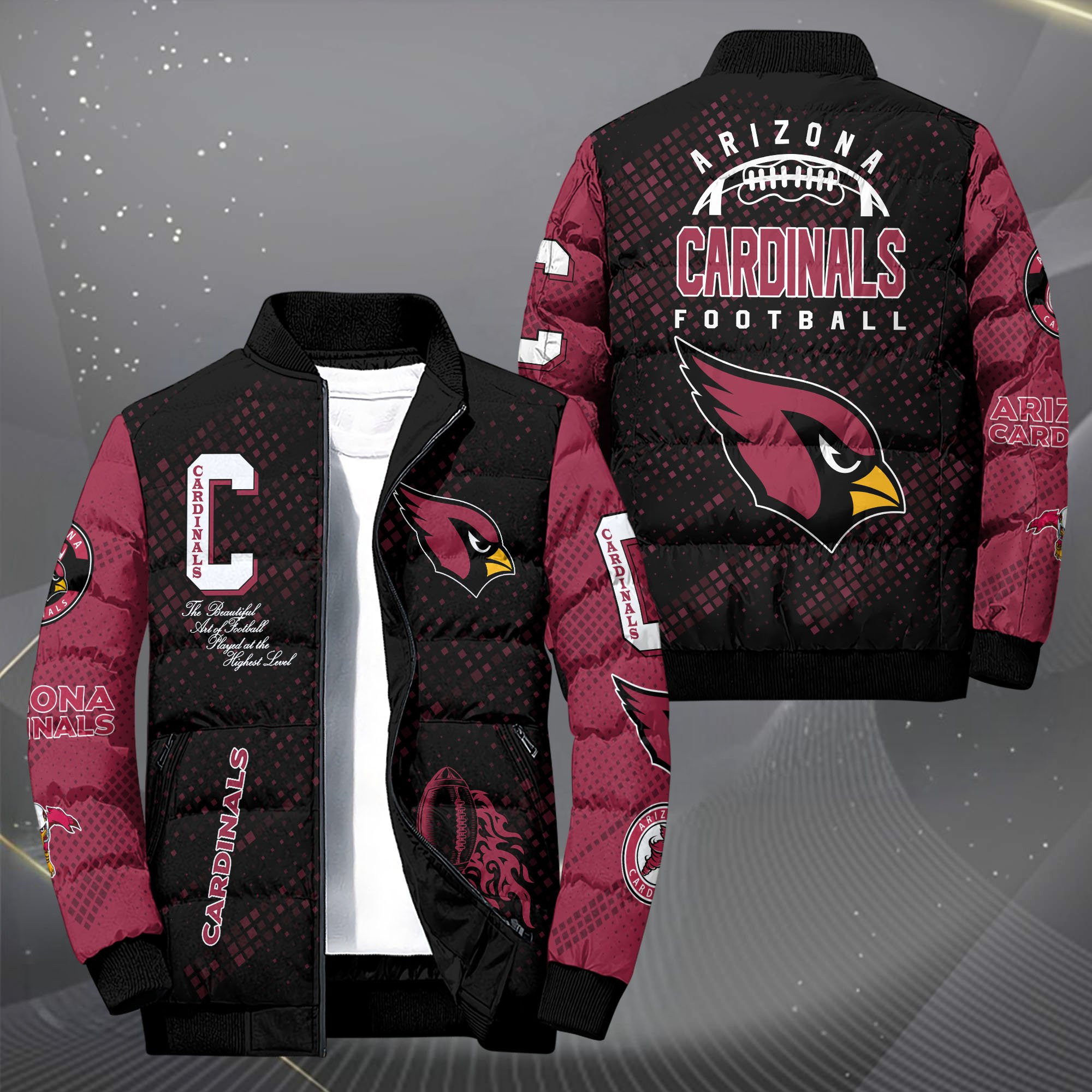 Arizona Cardinals Personalized Outdoor Coat Puffer Jacket