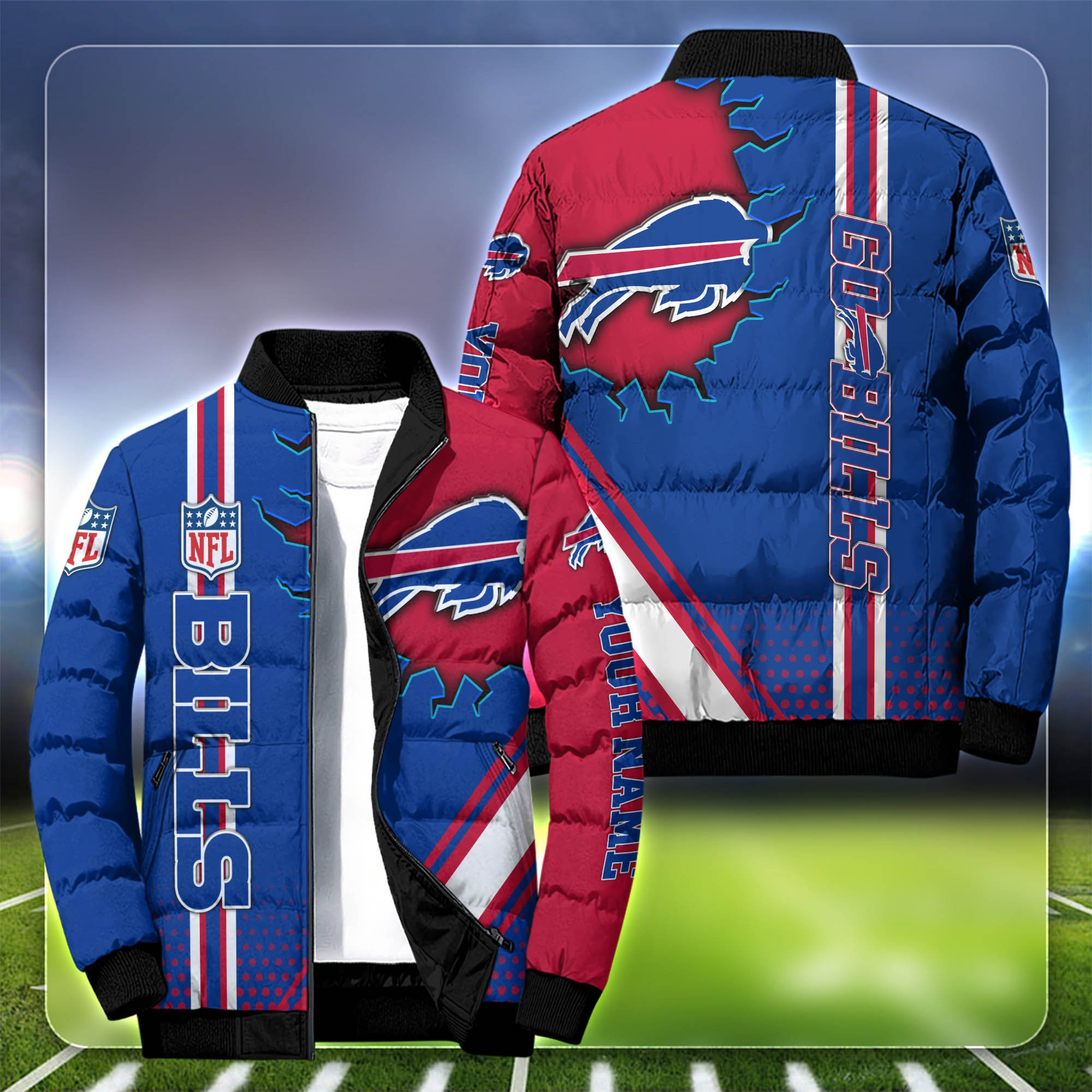 Buffalo Bills Personalized Outdoor Coat Puffer Jacket