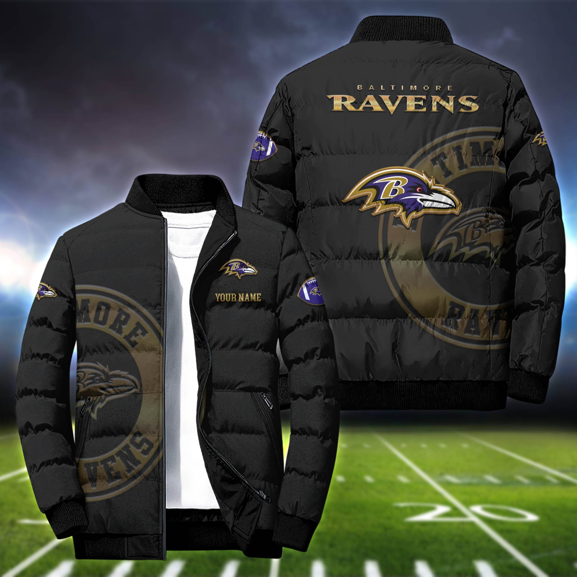 Baltimore Ravens Sport Personalized Outdoor Coat Puffer Jacket