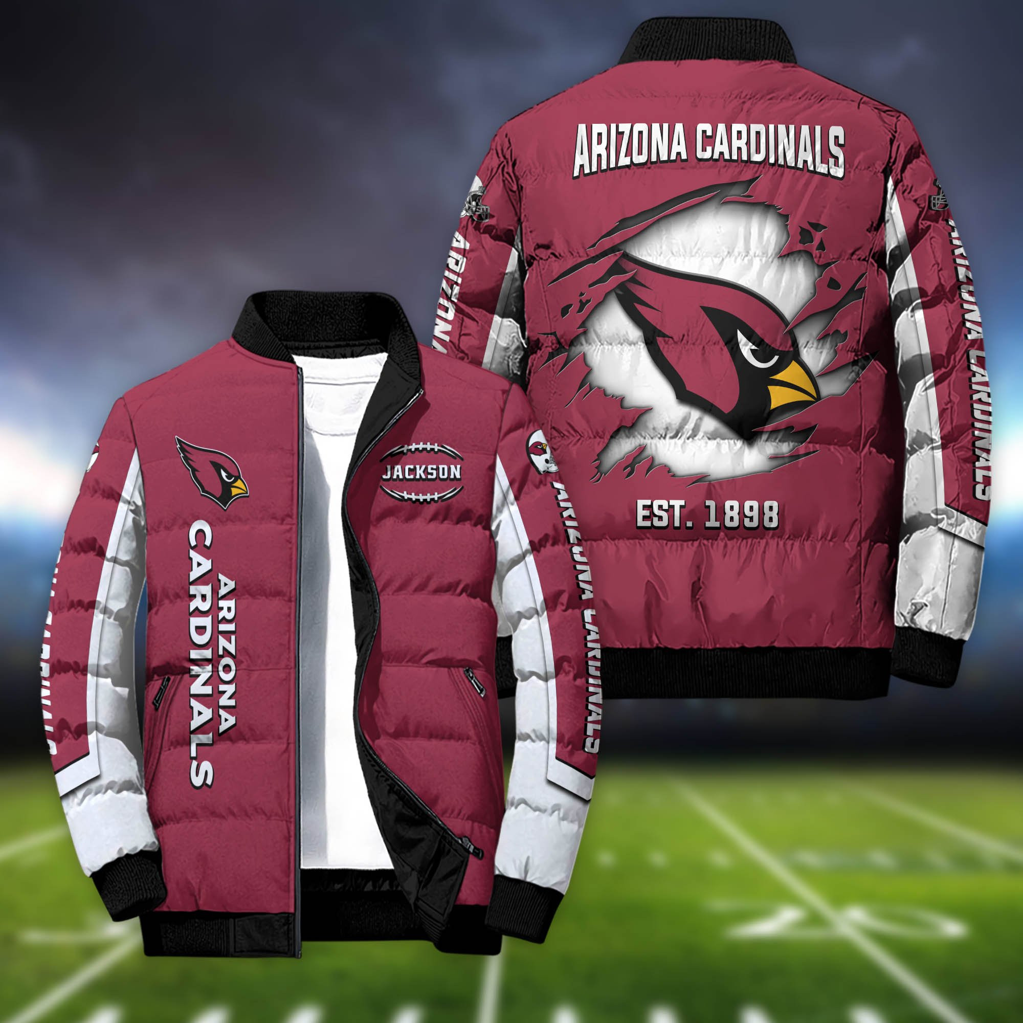Arizona Cardinals Personalized Outdoor Coat Puffer Jacket