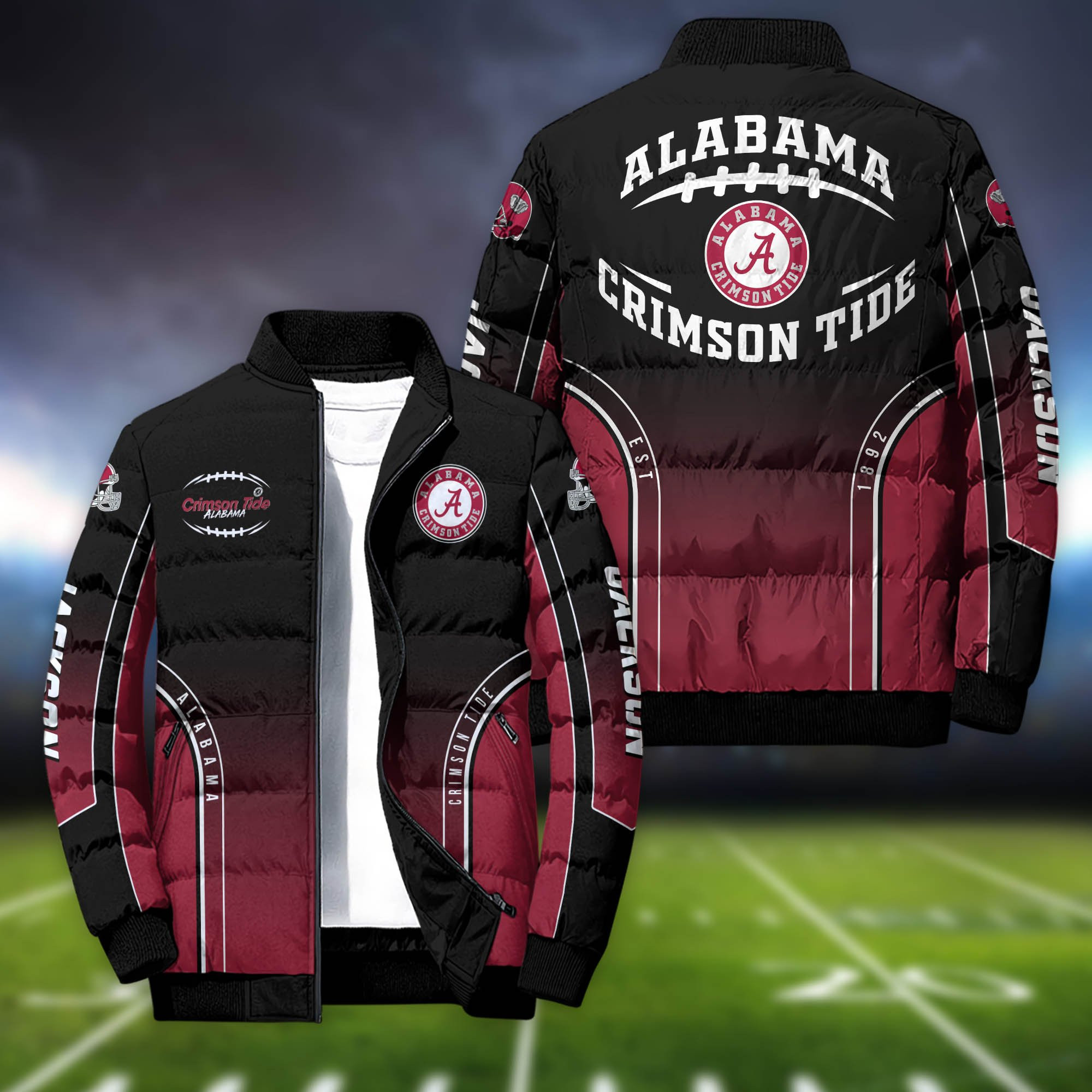 Alabama Crimson Tide Personalized Outdoor Coat Puffer Jacket