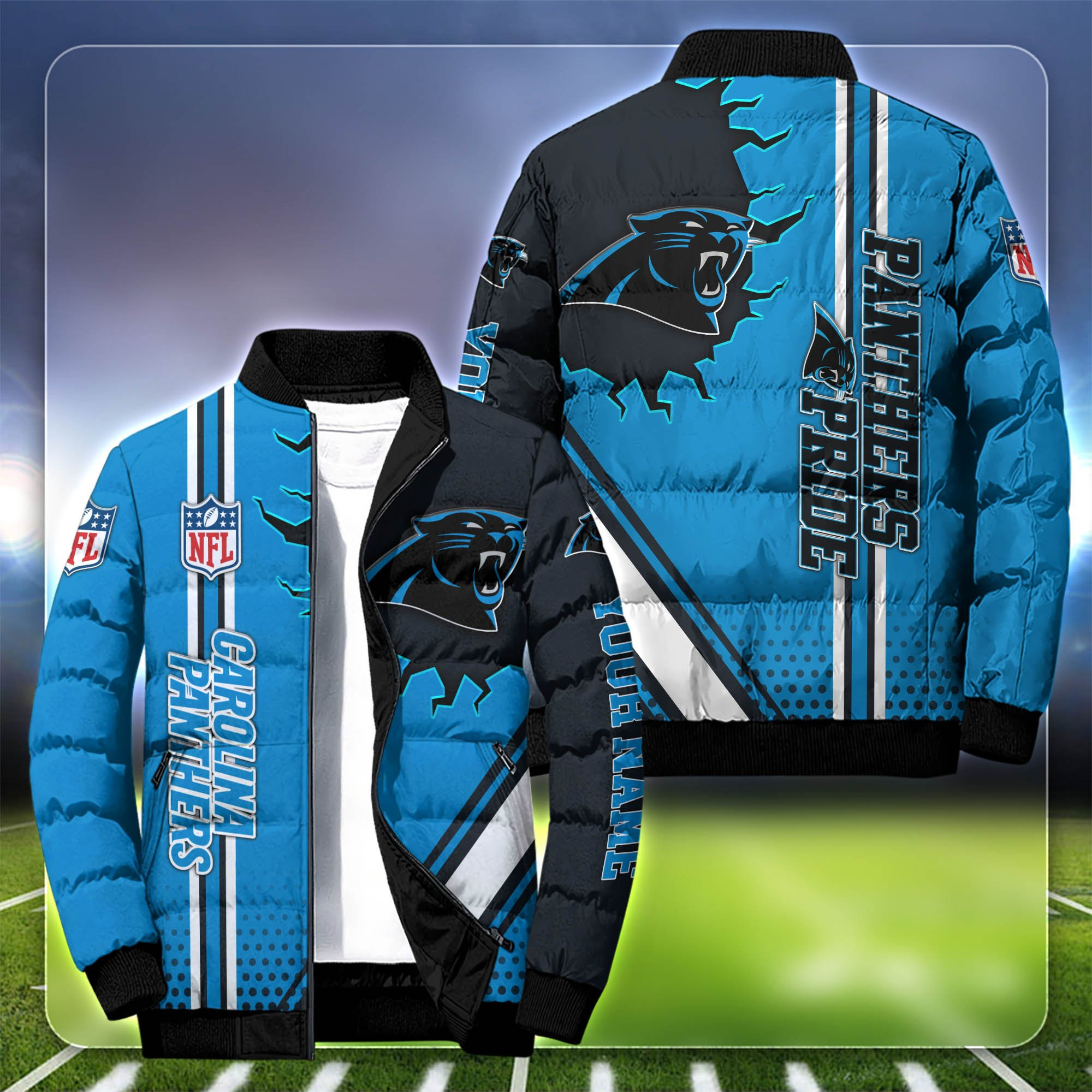 Carolina Panthers Personalized Outdoor Coat Puffer Jacket
