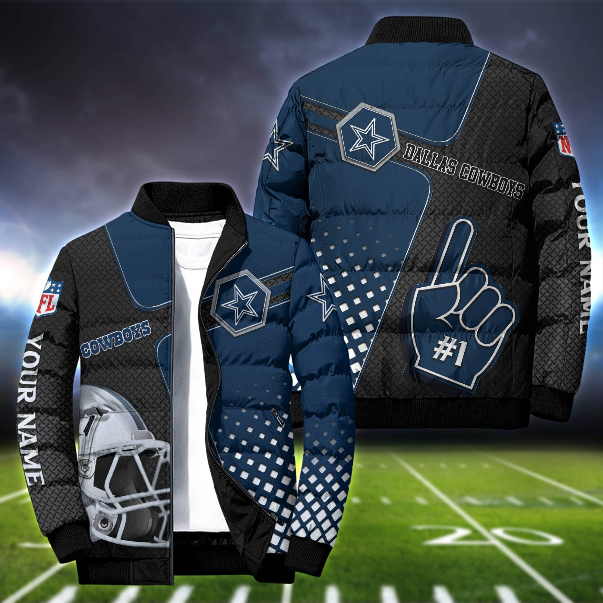 Dallas Cowboys Personalized Outdoot Coat Puffer Jacket