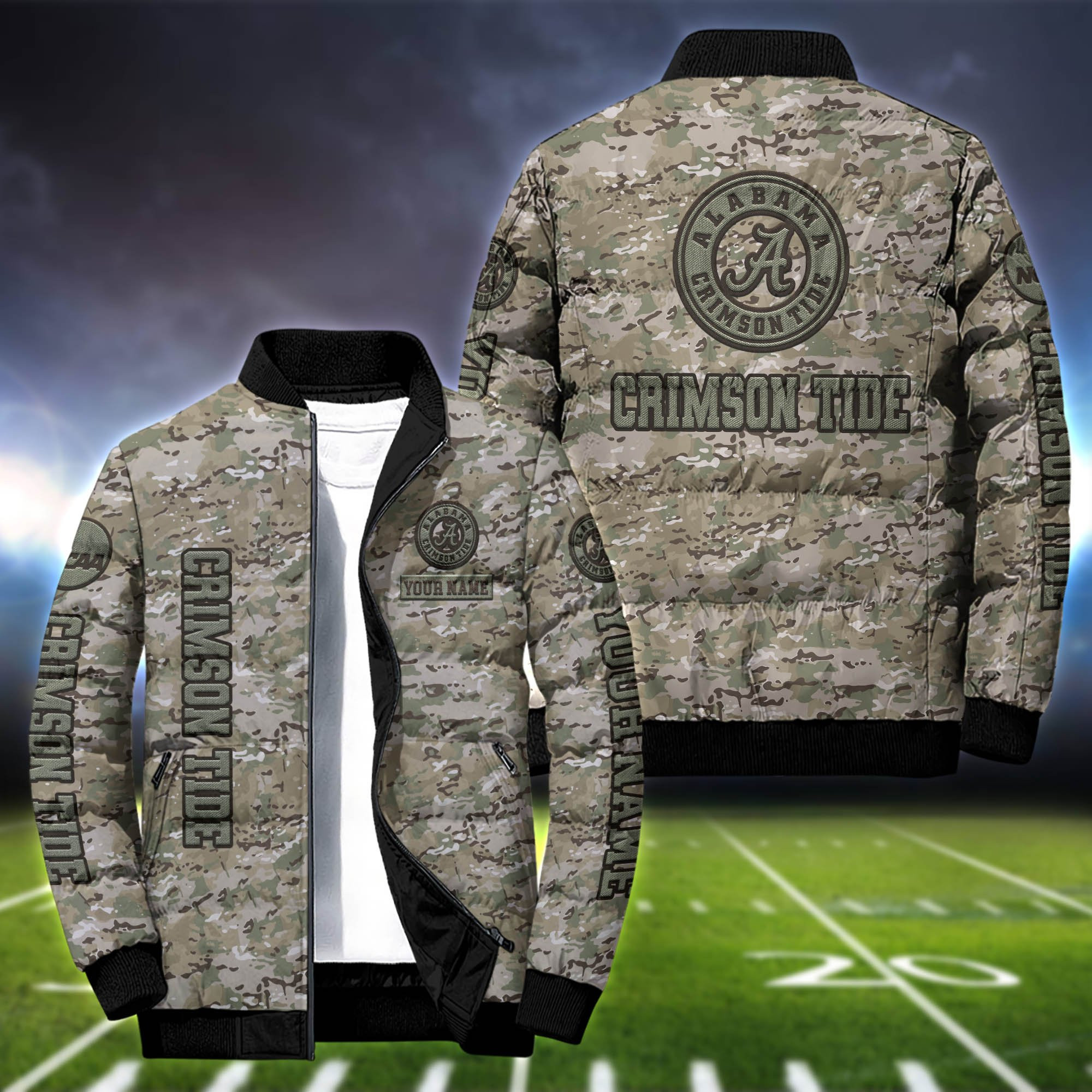 Alabama Crimson Tide Personalized Outdoor Coat Puffer Jacket