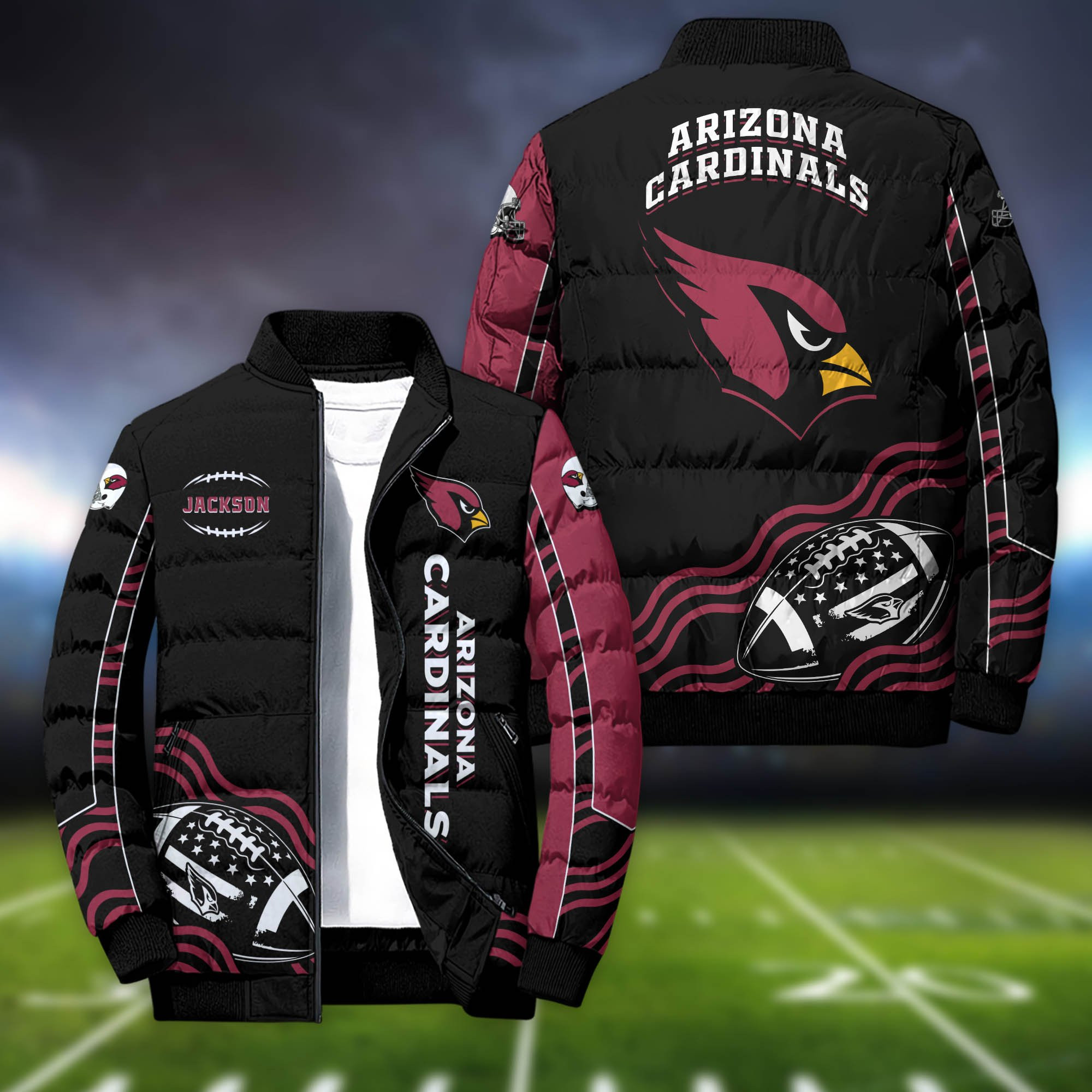 Arizona Cardinals Personalized Outdoor Coat Puffer Jacket