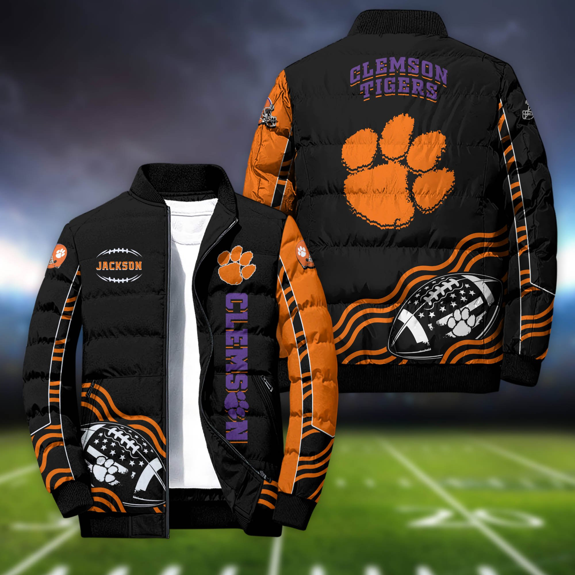 Clemson Tigers Personalized Outdoor Coat Puffer Jacket
