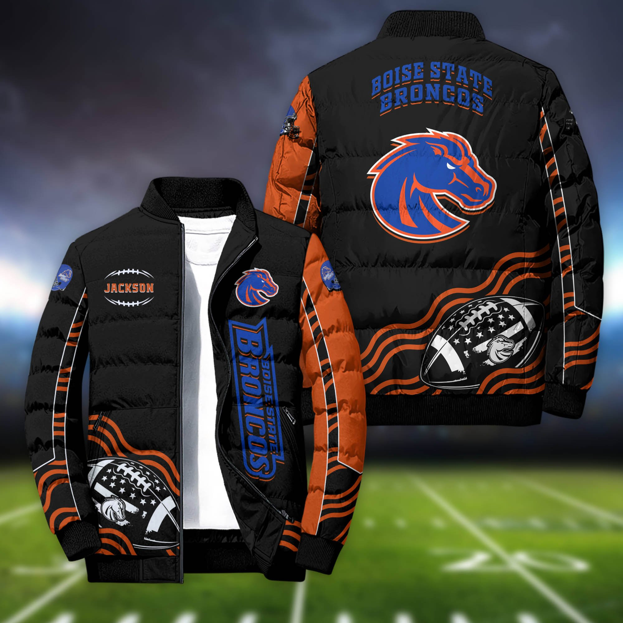 Boise State Broncos Personalized Outdoor Coat Puffer Jacket