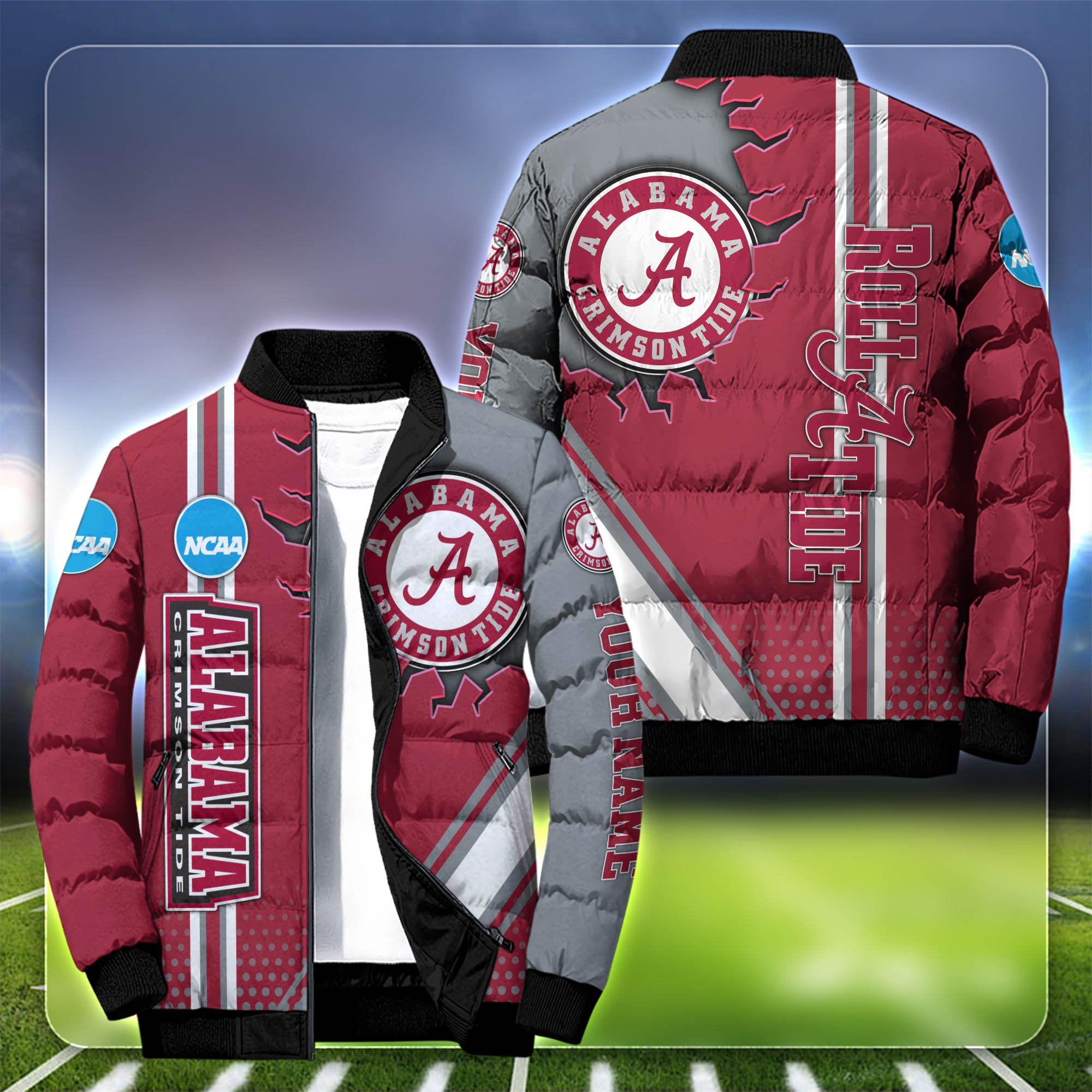 Alabama Crimson Tide Personalized Outdoor Coat Puffer Jacket
