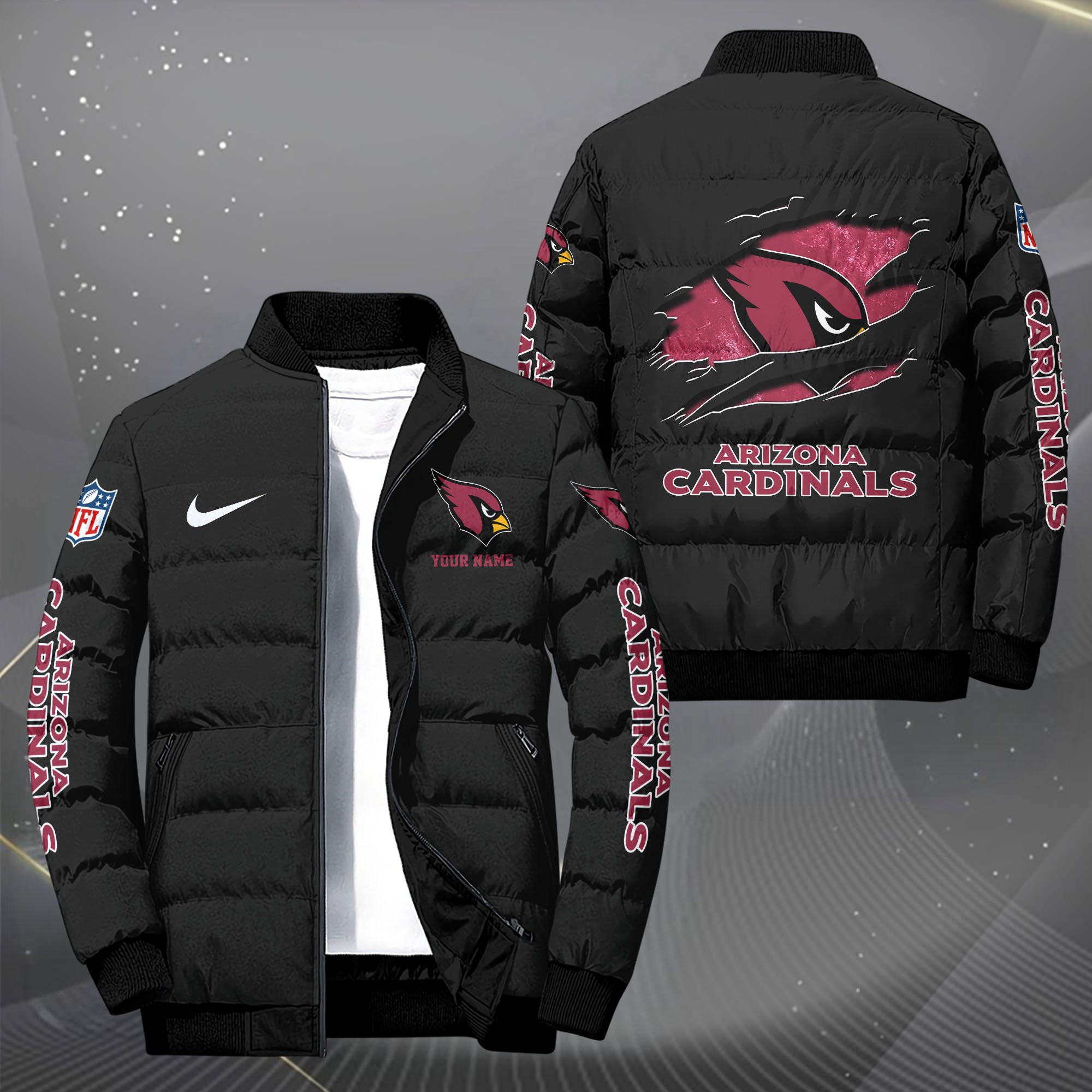 Arizona Cardinals Personalized Outdoor Coat Puffer Jacket