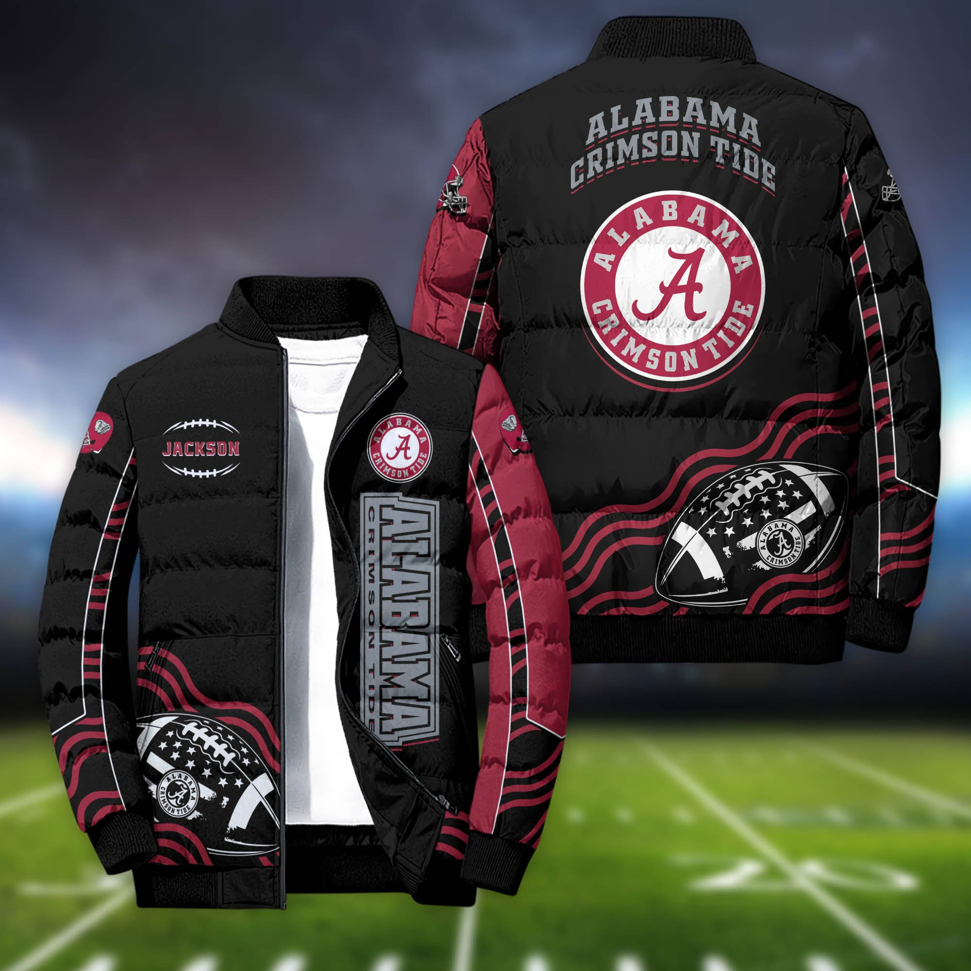 Alabama Crimson Tide Personalized Outdoor Coat Puffer Jacket