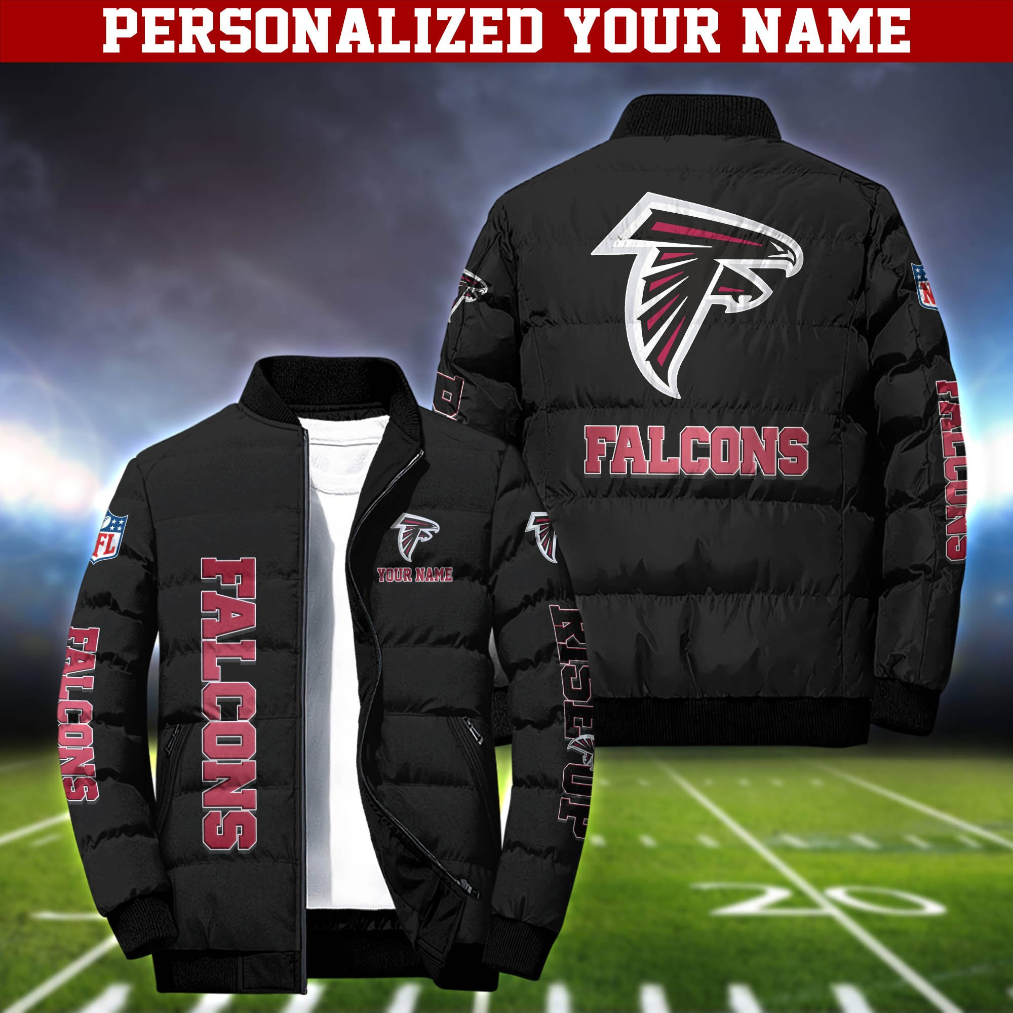 Atlanta Falcons Personalized Outdoor Coat Puffer Jacket