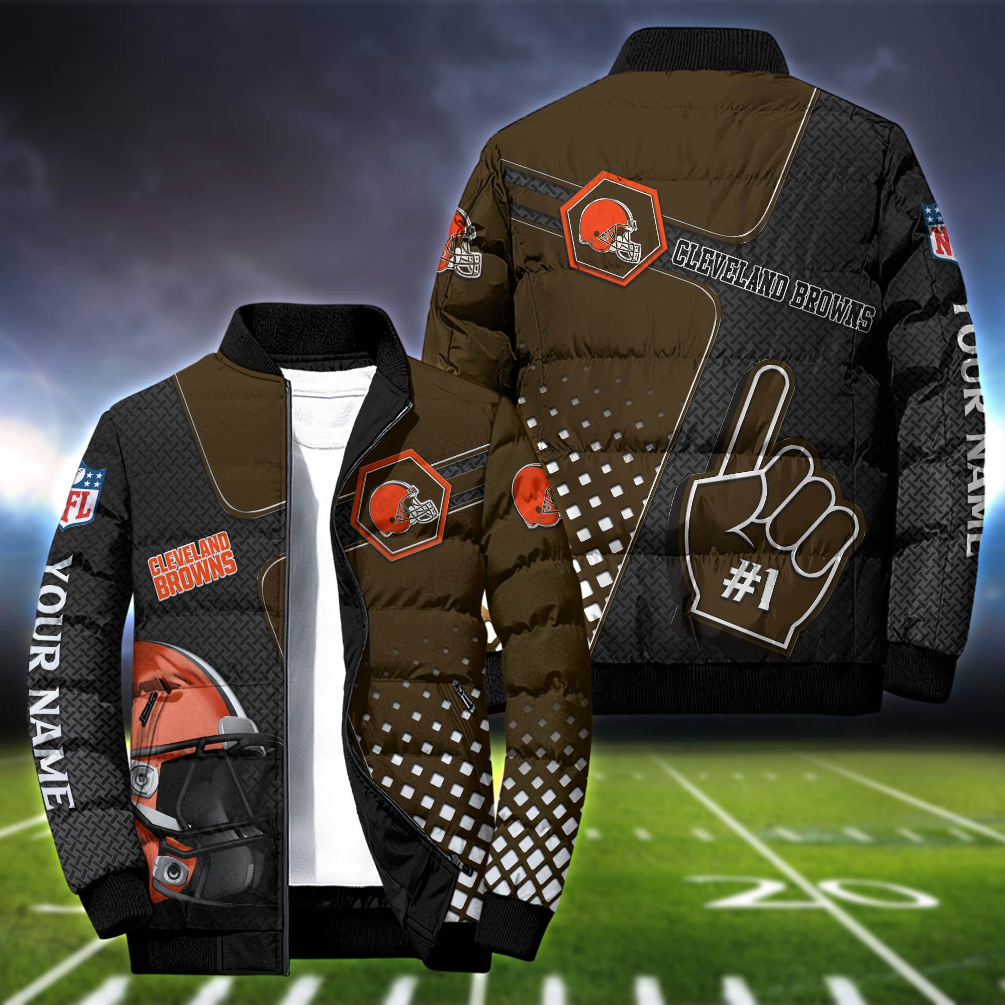 Cleveland Browns Personalized Outdoot Coat Puffer Jacket