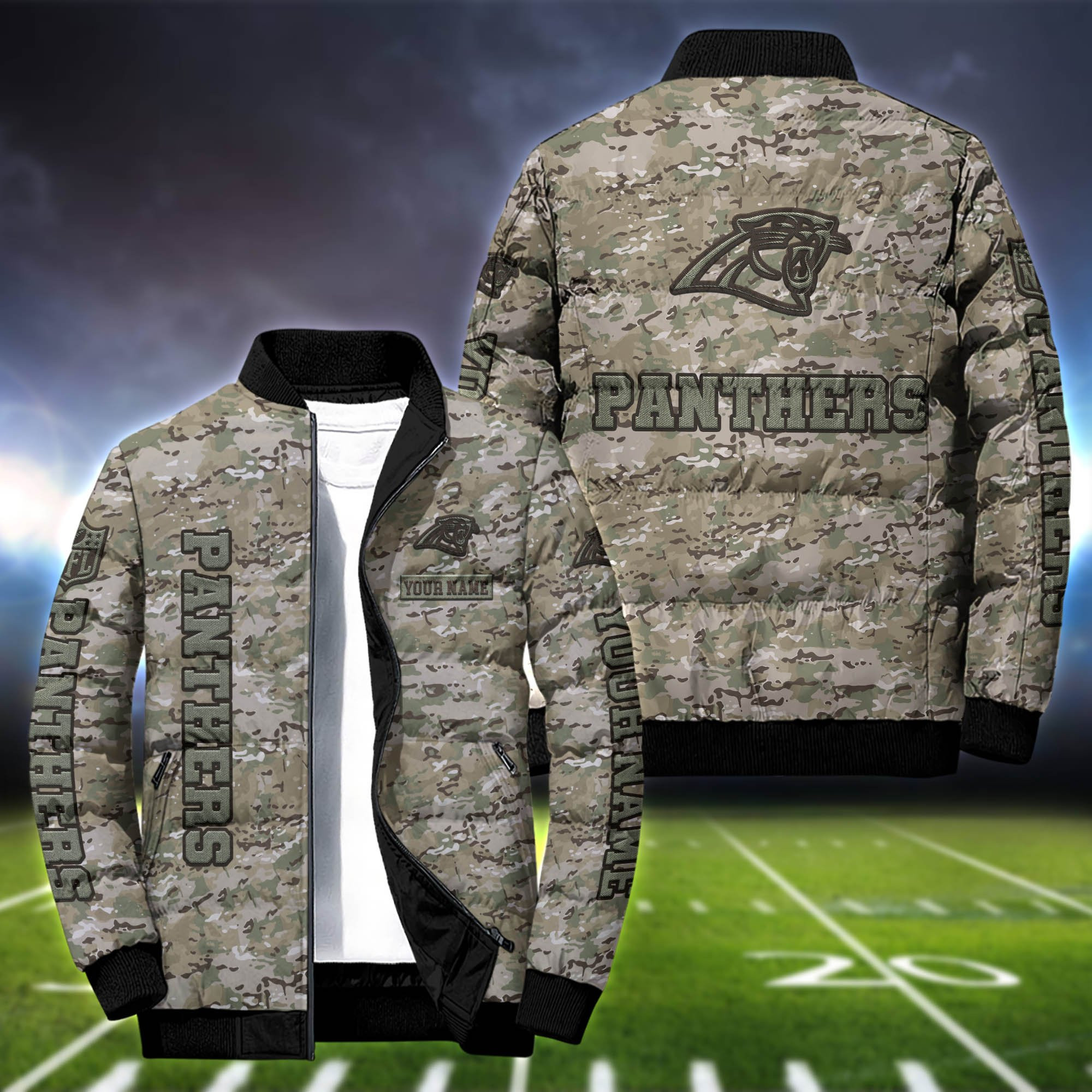 Carolina Panthers Personalized Outdoor Coat Puffer Jacket