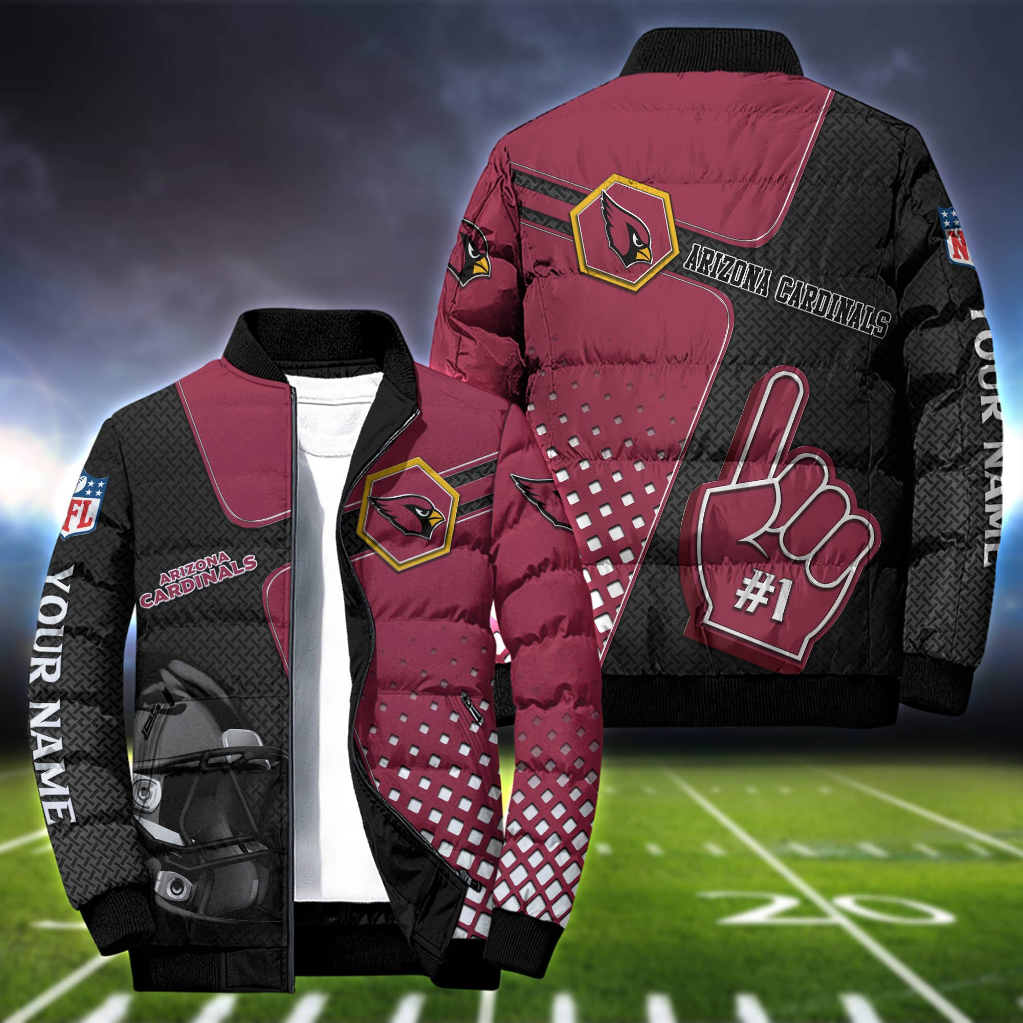 Arizona Cardinals Personalized Outdoot Coat Puffer Jacket