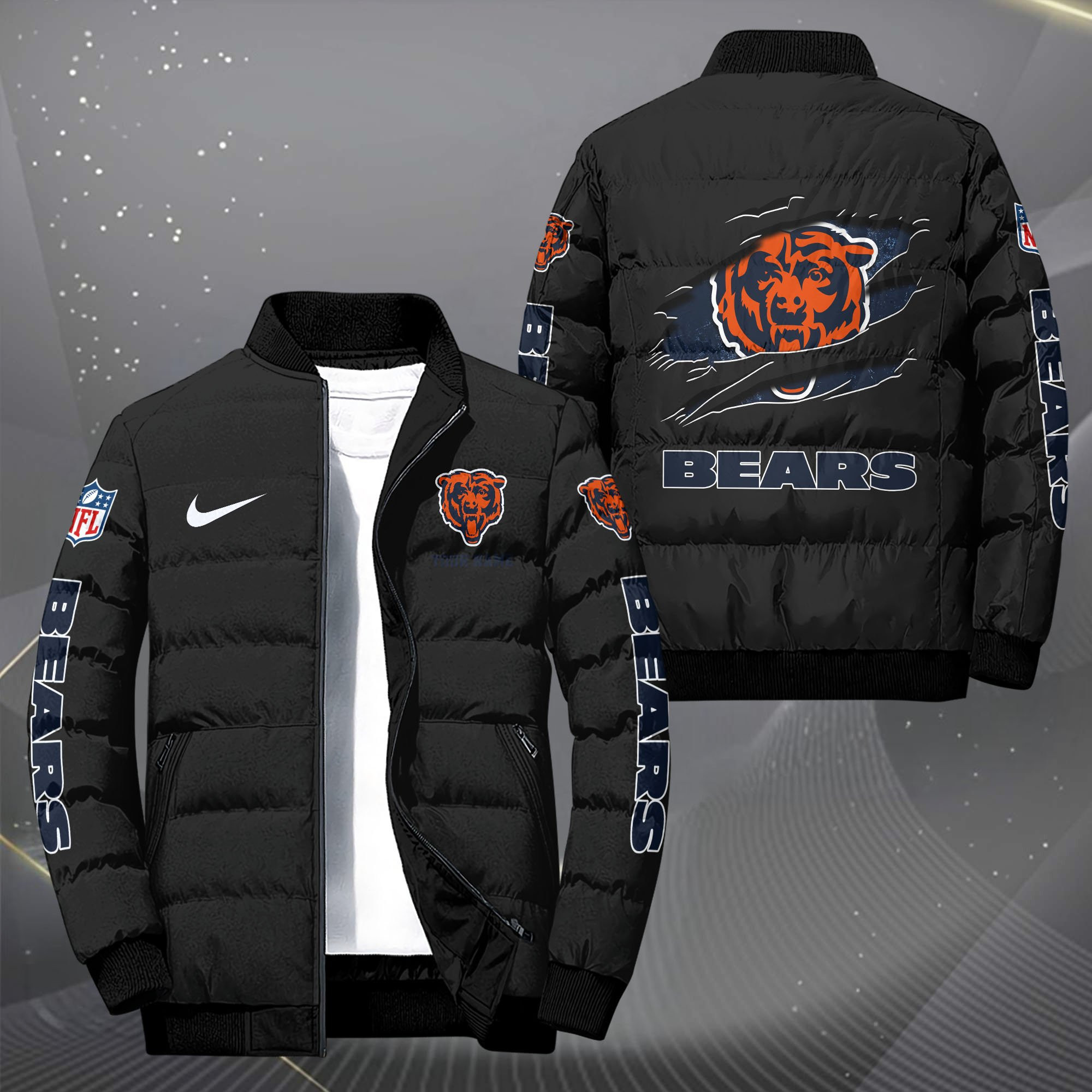 Chicago Bears Personalized Outdoor Coat Puffer Jacket