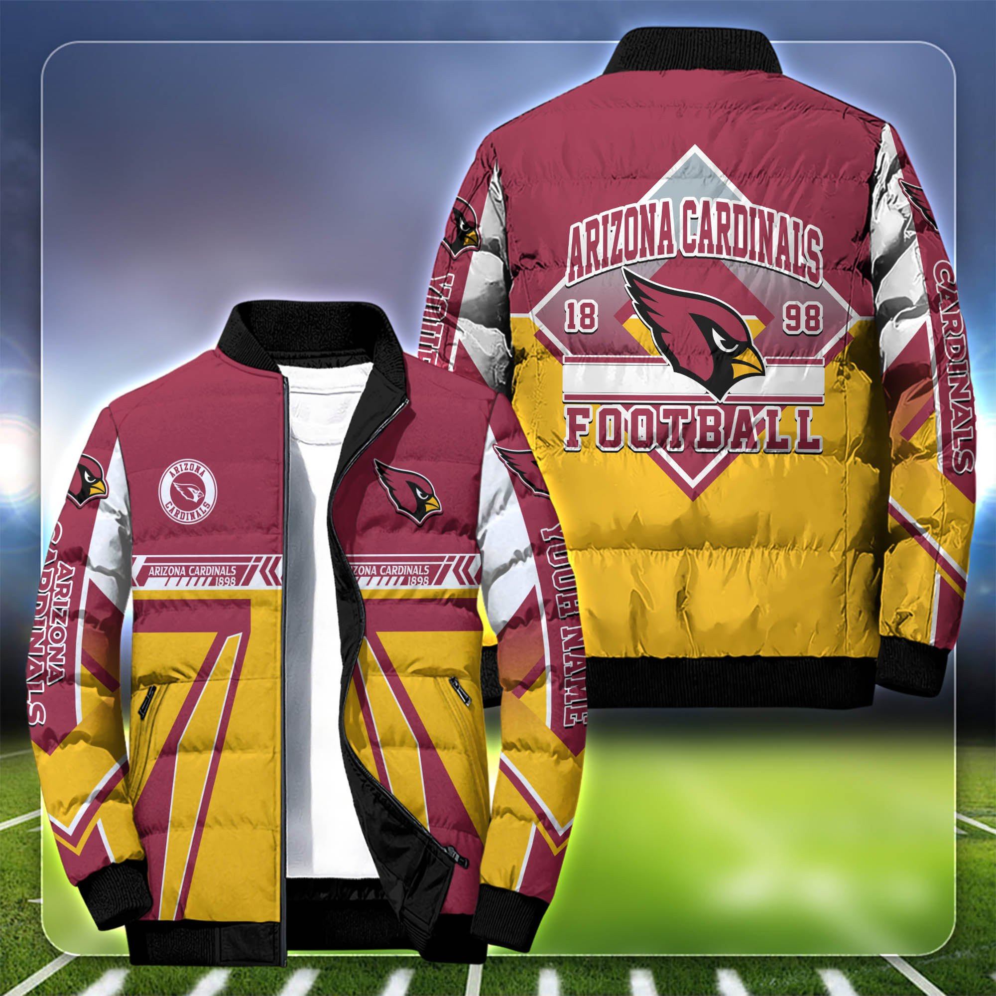 Arizona Cardinals Personalized Outdoor Coat Puffer Jacket