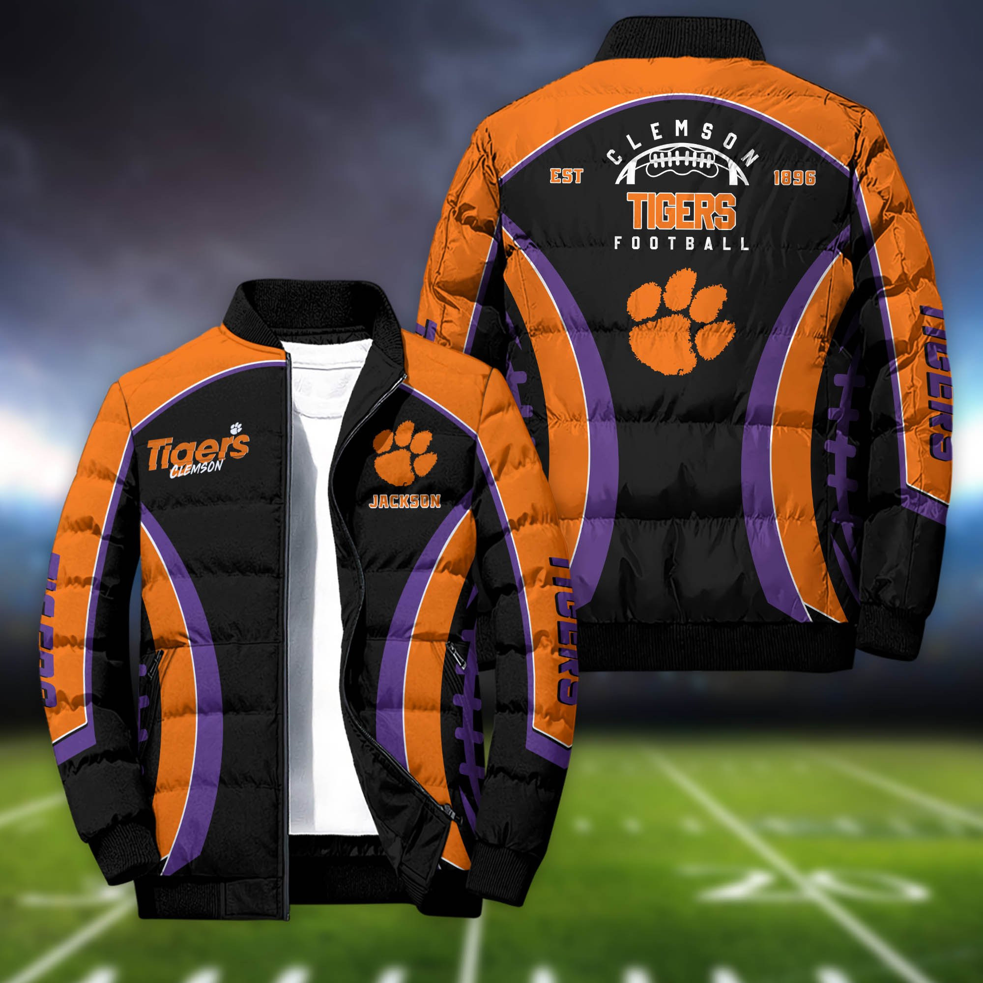 Clemson Tigers Personalized Outdoor Coat Puffer Jacket