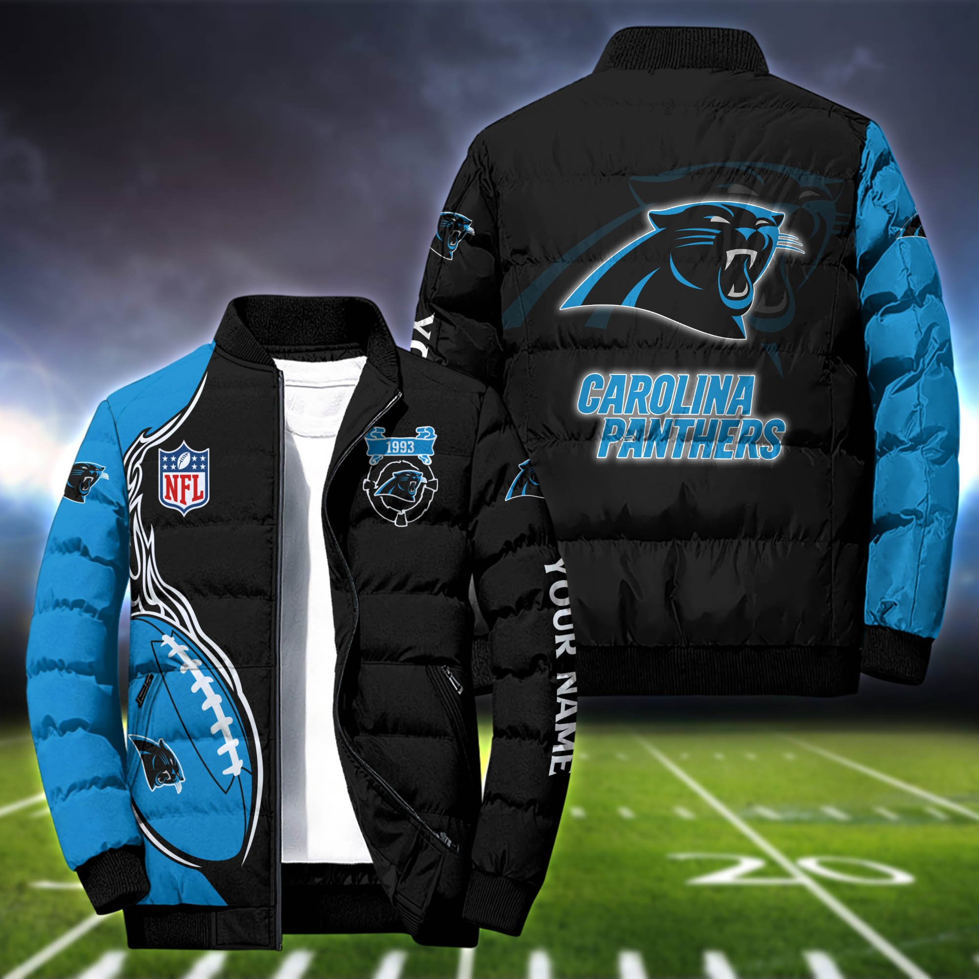 Carolina Panthers Personalized Outdoor Coat Puffer Jacket