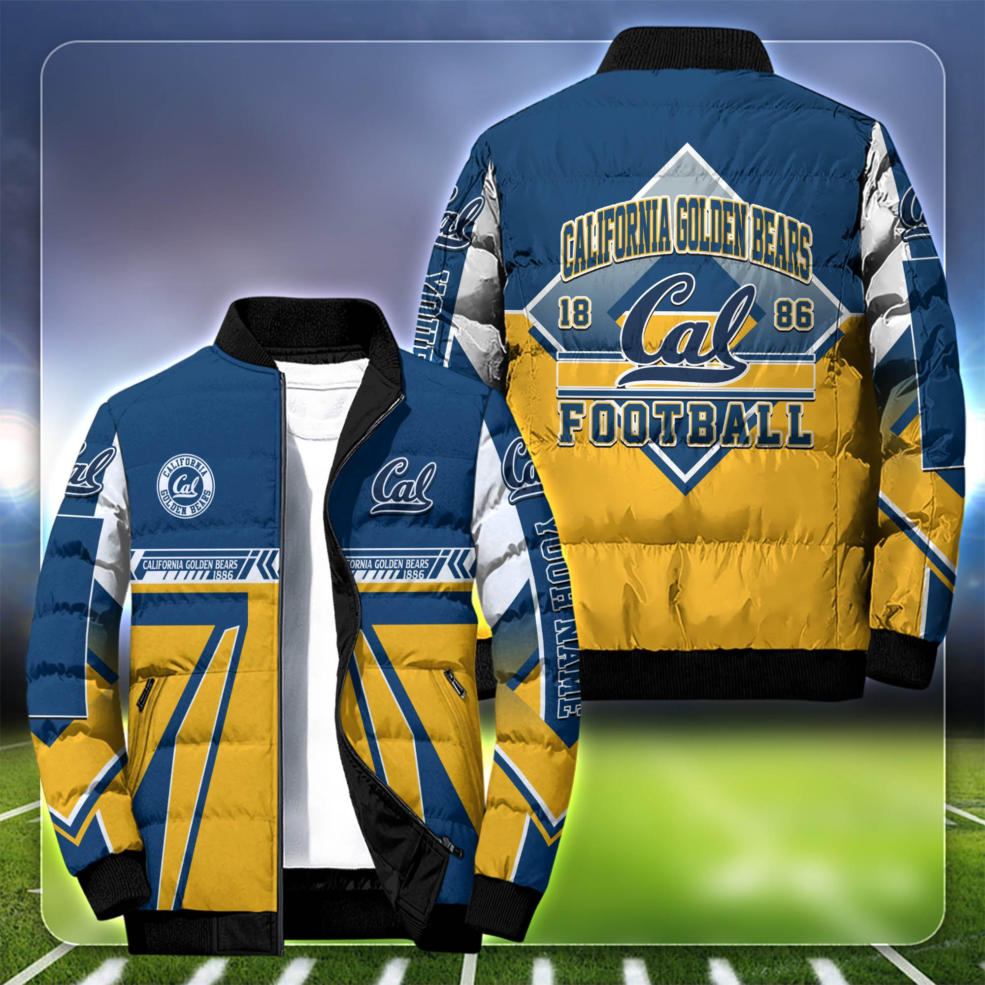 California Golden Bears Personalized Outdoor Coat Puffer Jacket