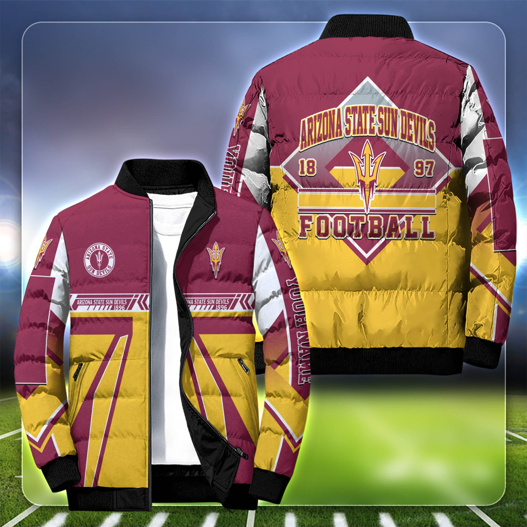 Arizona State Sun Devils Personalized Outdoor Coat Puffer Jacket