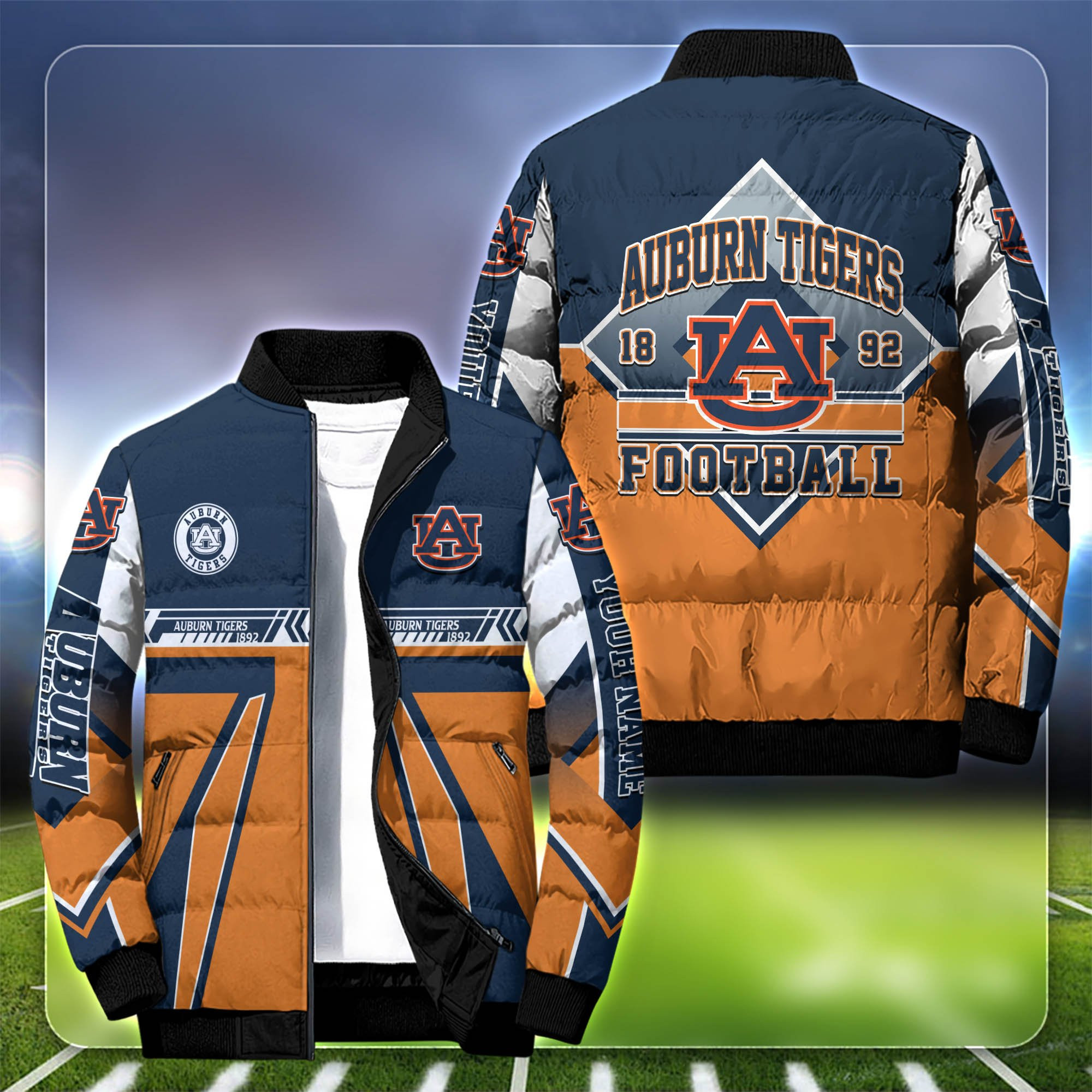 Auburn Tigers Personalized Outdoor Coat Puffer Jacket
